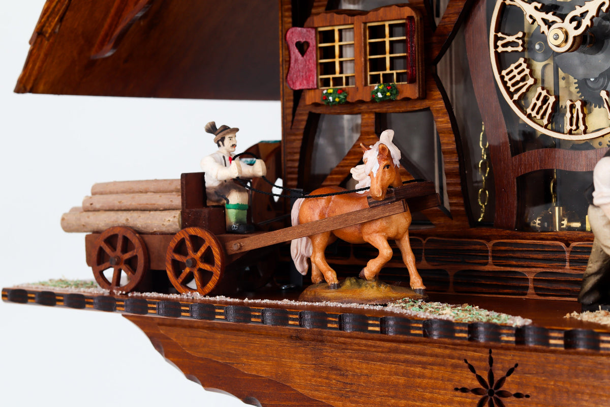 Anton Schneider 8TMT 1595/9 Sawmill cuckoo clock, detail view