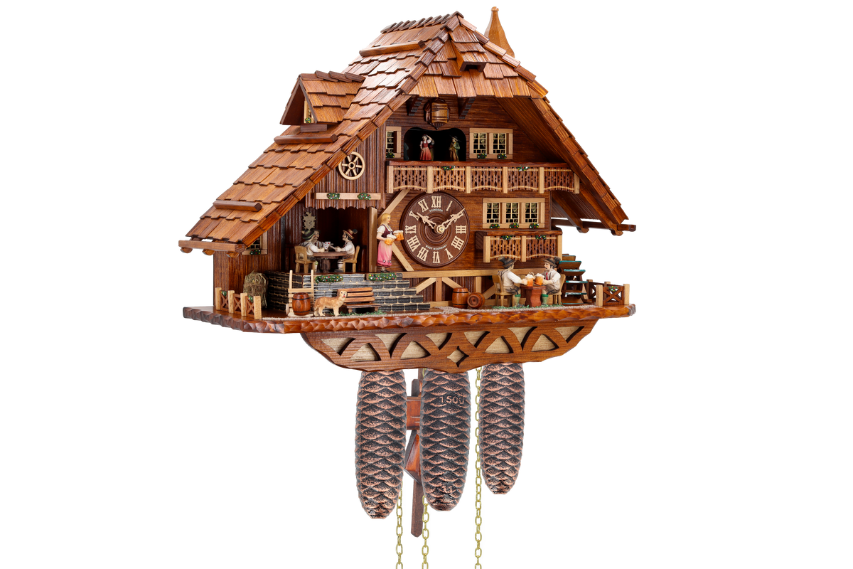 Anton Schneider 8TMT 3170/9 Card Players Clock cuckoo clock, side view
