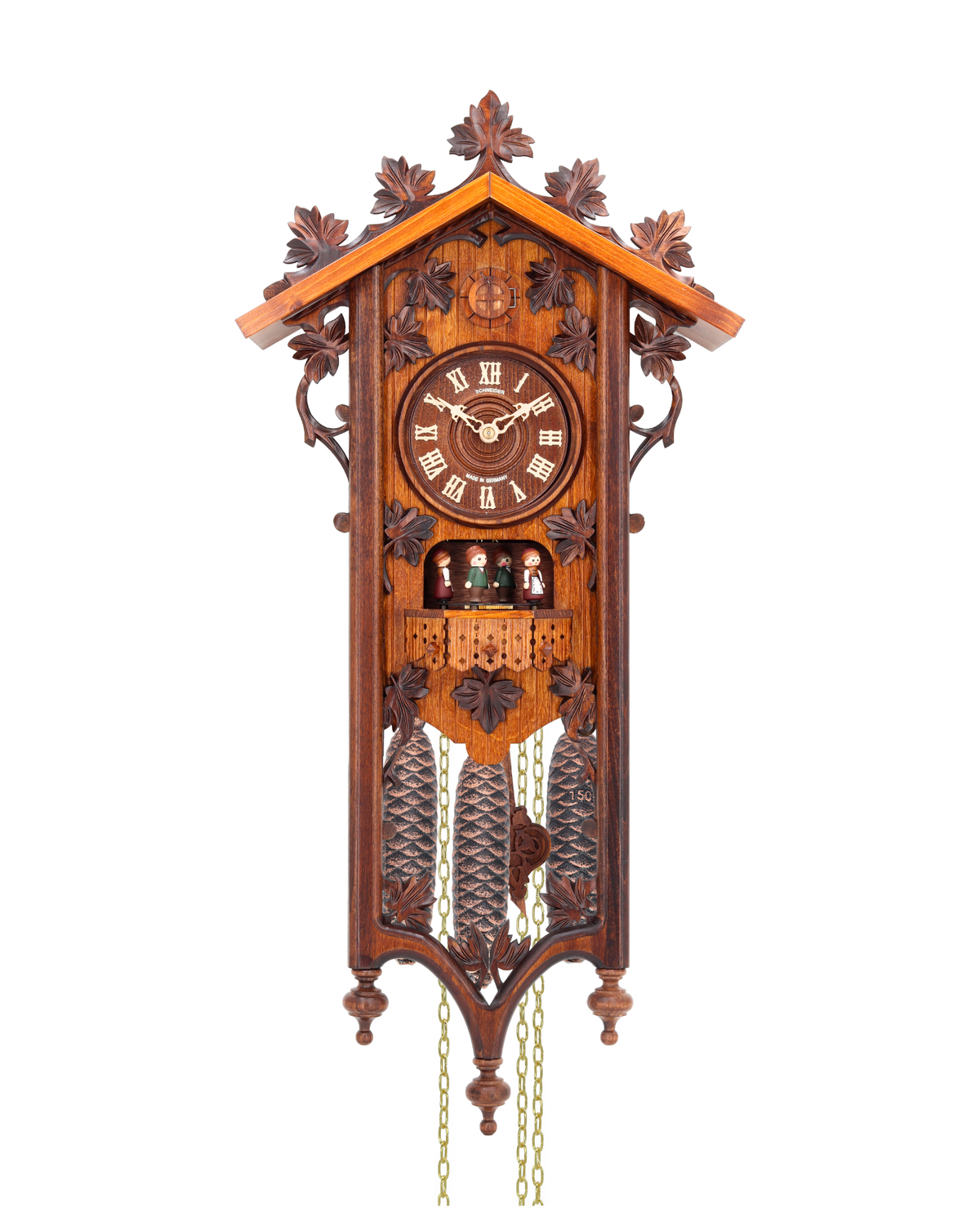 Anton Schneider 8TMT 540/9 Bahnhäusle 1885 cuckoo clock, front view