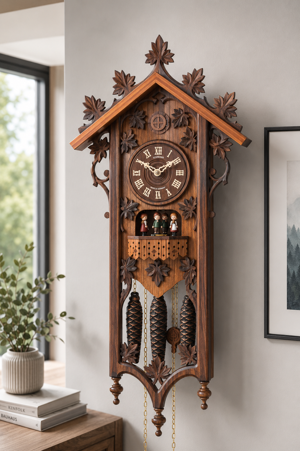 Anton Schneider 8TMT 540/9 Bahnhäusle 1885 cuckoo clock, room setting