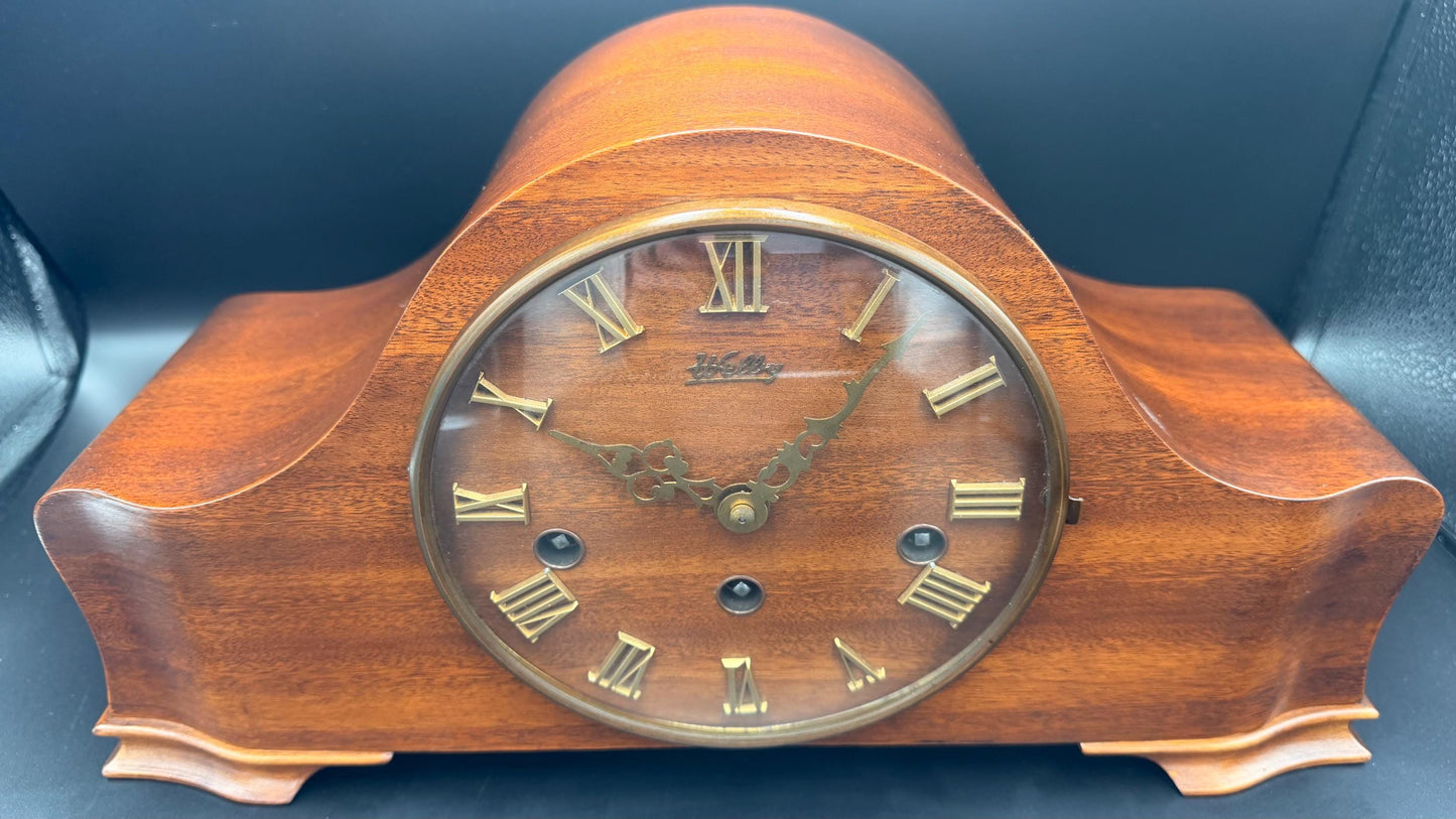 Vintage Welby Westminster Mantel Clock – German 3-Train Mechanical, Chimes Quarterly, Serviced
