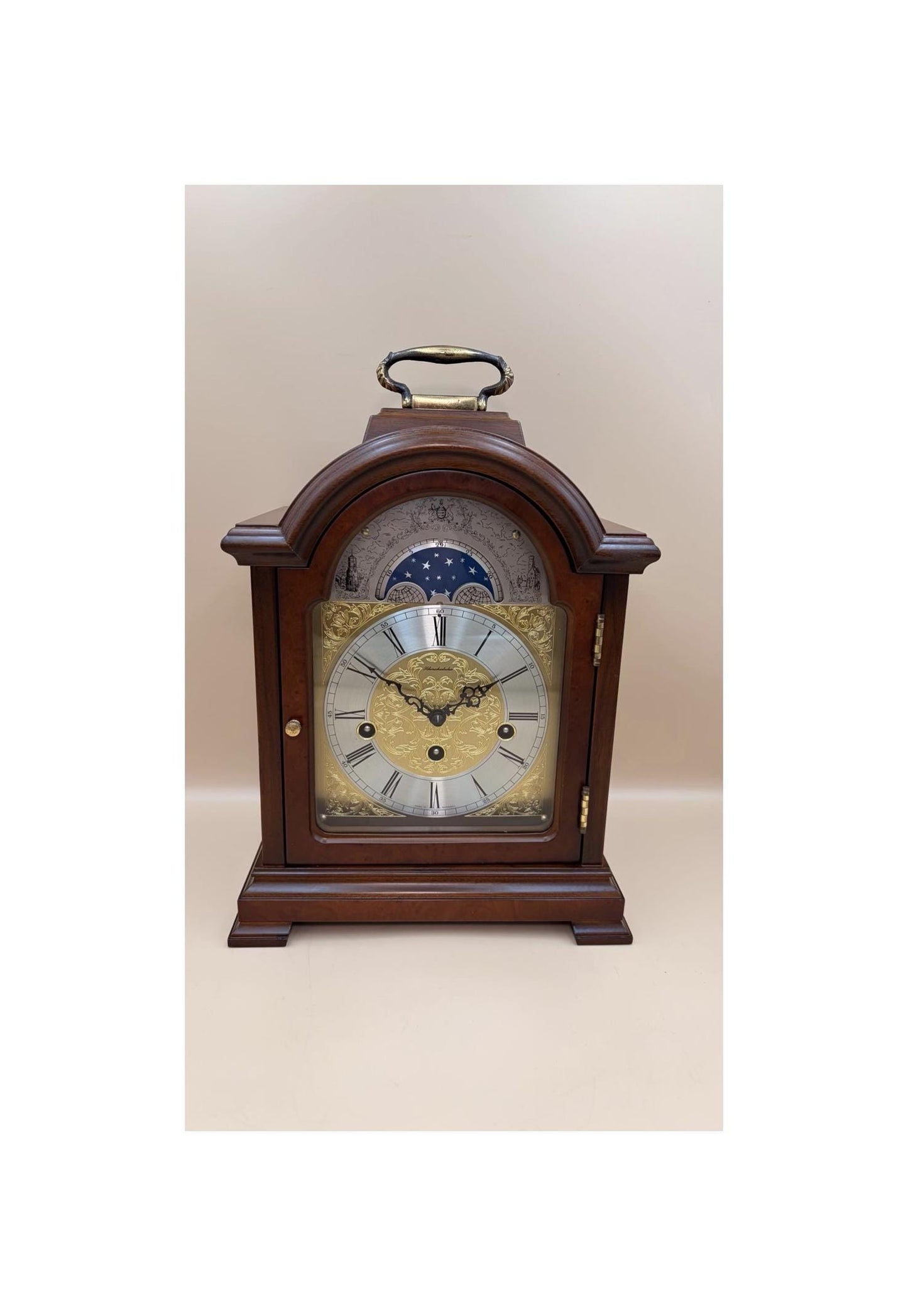 Schmeckenbecher German Westminster Chime Bracket Clock, Moon Phase, Fully Serviced