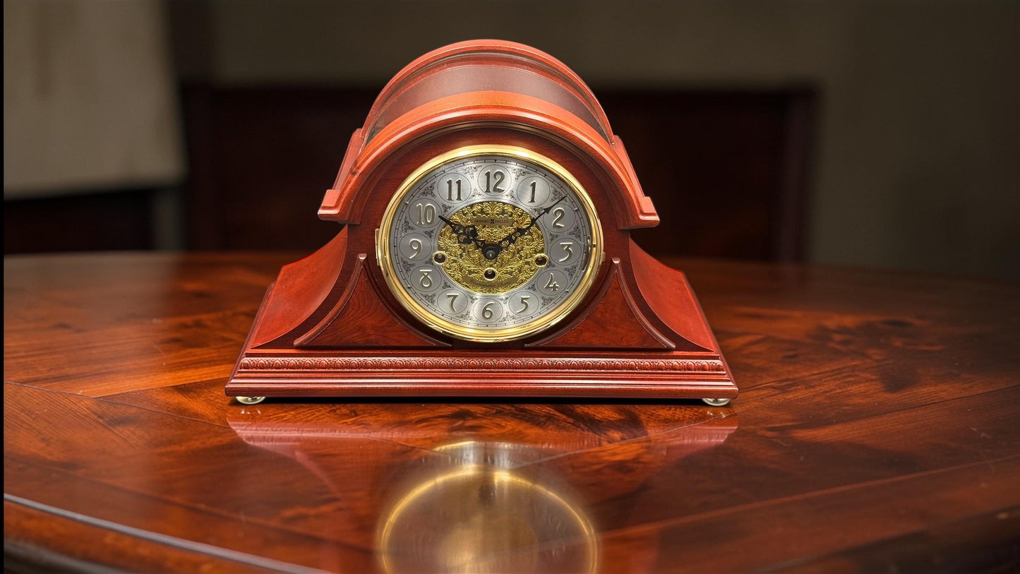 Howard Miller Barrett Mantel Clock – Cherry Tambour Case, Kieninger Westminster Chime