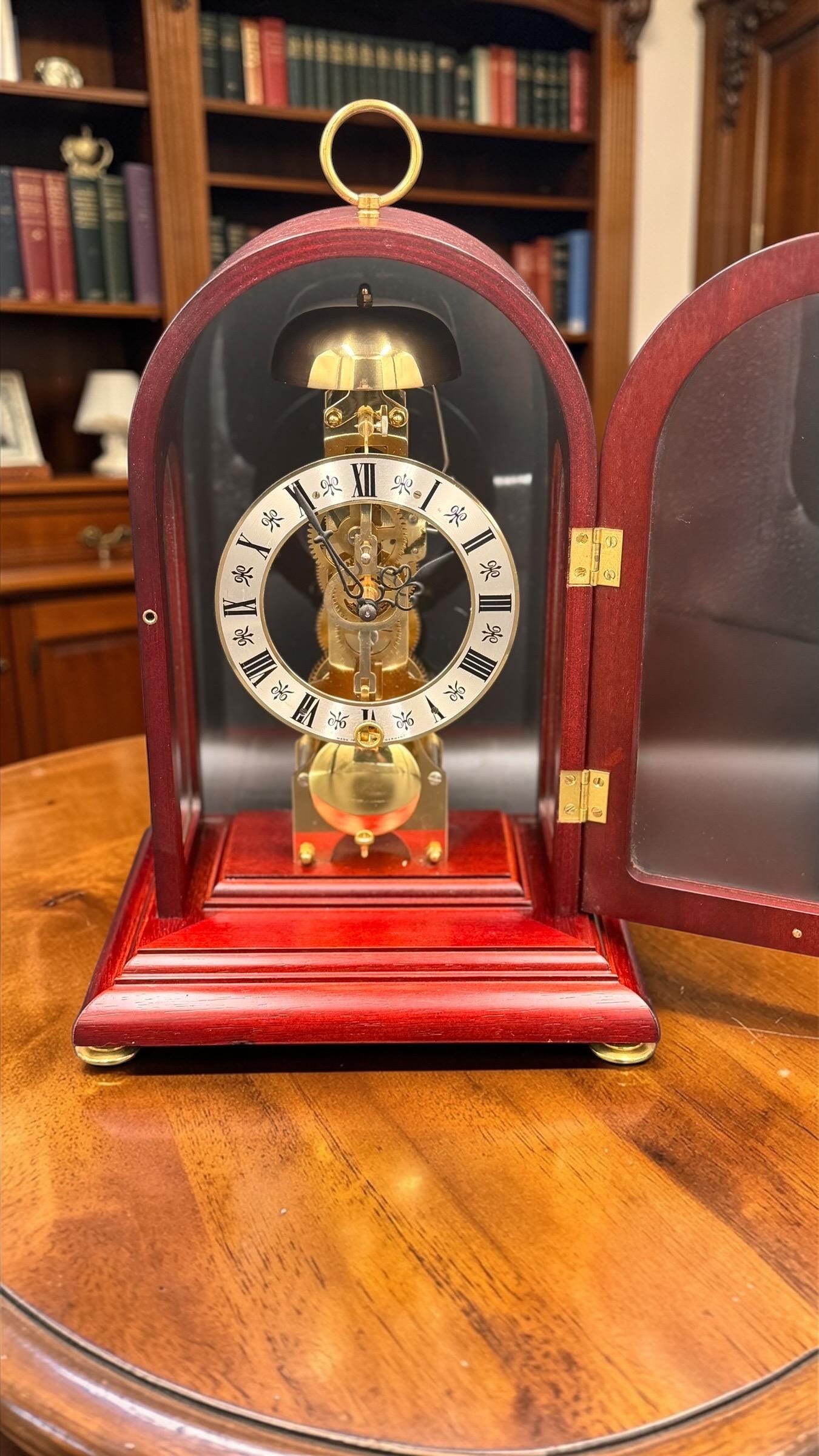 Seth Thomas Skeleton Clock – Hermle Movement, Mahogany Case