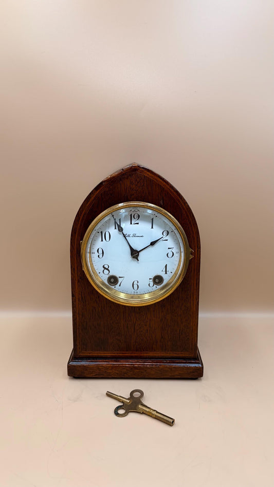 Antique Seth Thomas Tambour Mantel Clock – Original Finish – Time & Strike – Working – c. 1940s