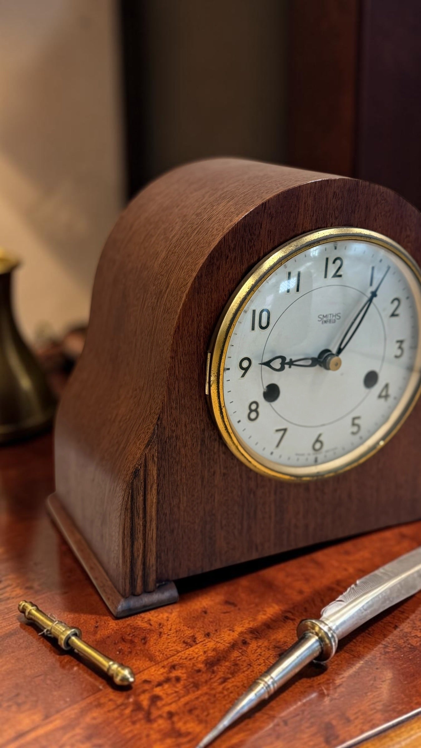 Vintage Smiths Enfield Mantel Clock – 8 Day Time & Strike – Made in England – Fully Serviced