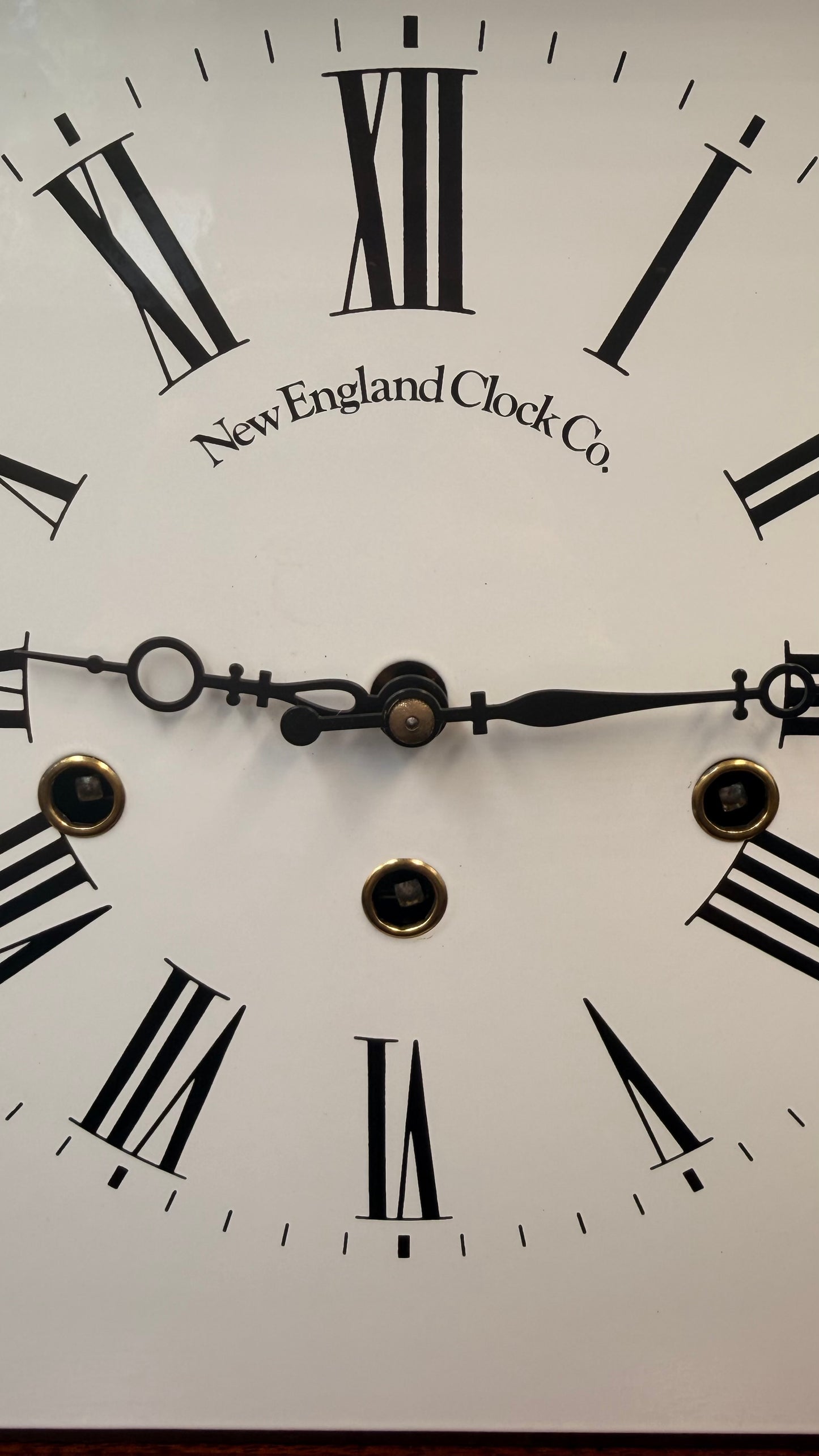 New England Clock Co Triple Chime Bracket Clock – German Hermle 1050 Mechanical Movement – Shelf Clock