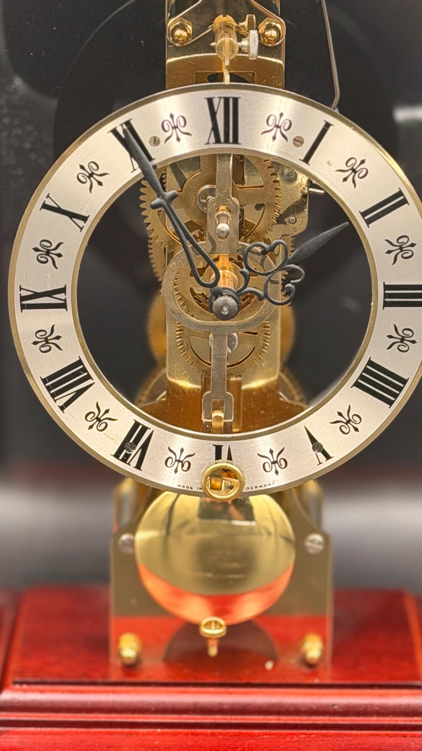 Seth Thomas Skeleton Clock – Hermle Movement, Mahogany Case