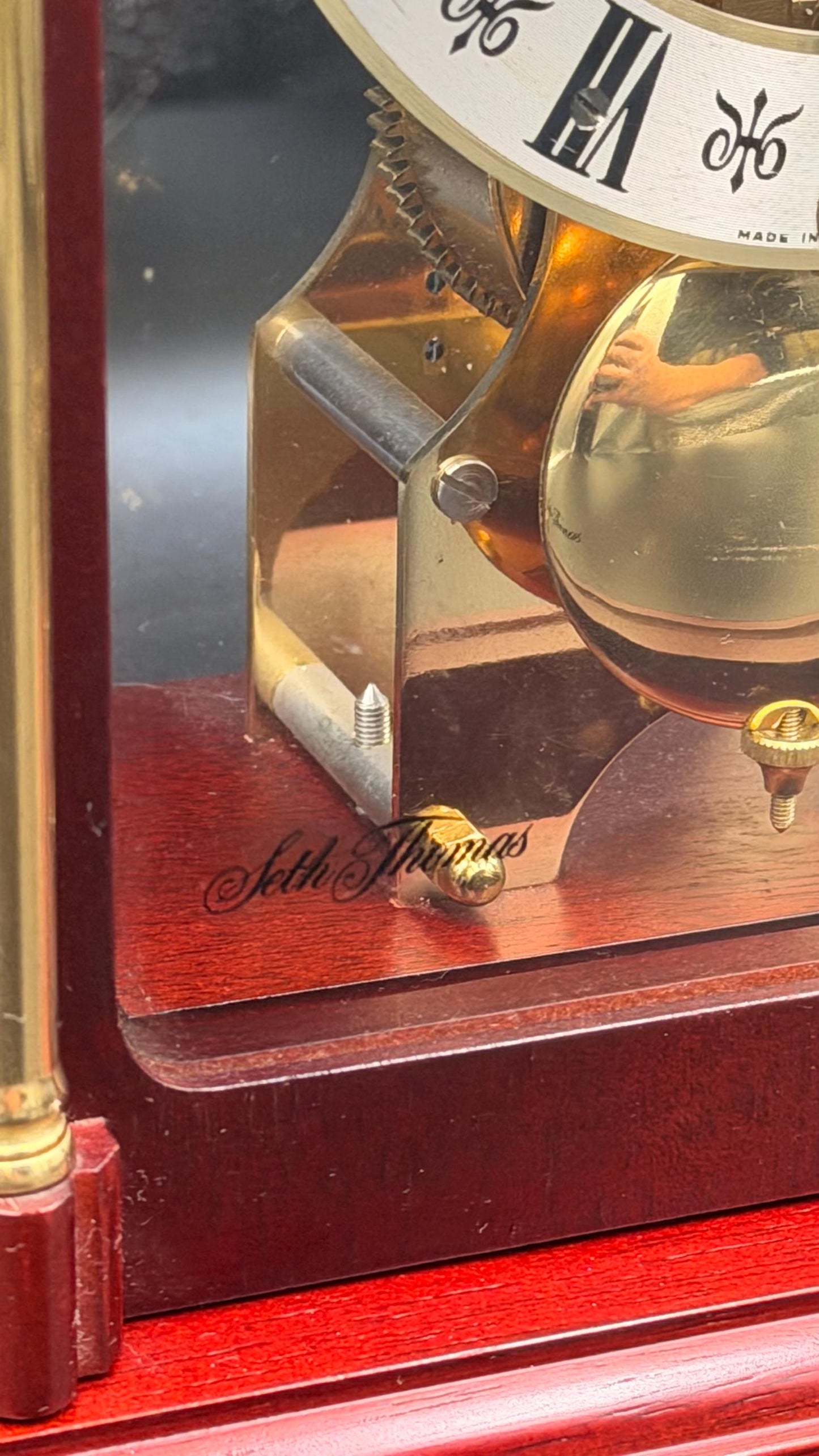 Seth Thomas Skeleton Clock – Hermle Movement, Mahogany Case