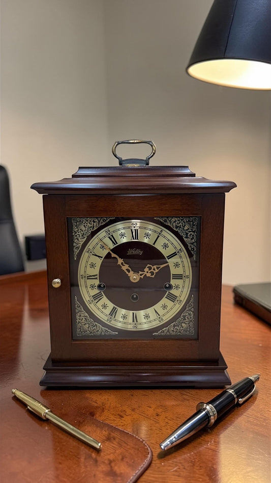Vintage Welby Westminster Bracket Clock – German Hermle Movement – Freshly Cleaned & Oiled