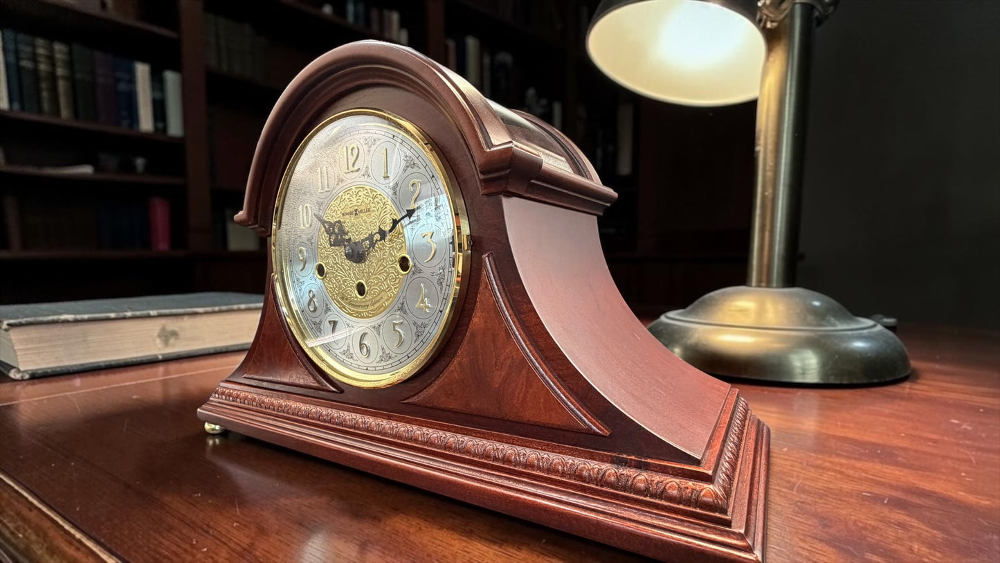 Howard Miller Barrett Mantel Clock – 76th Anniversary Edition – NOS – Kieninger German Mechanical Westminster Chime – Beveled Glass