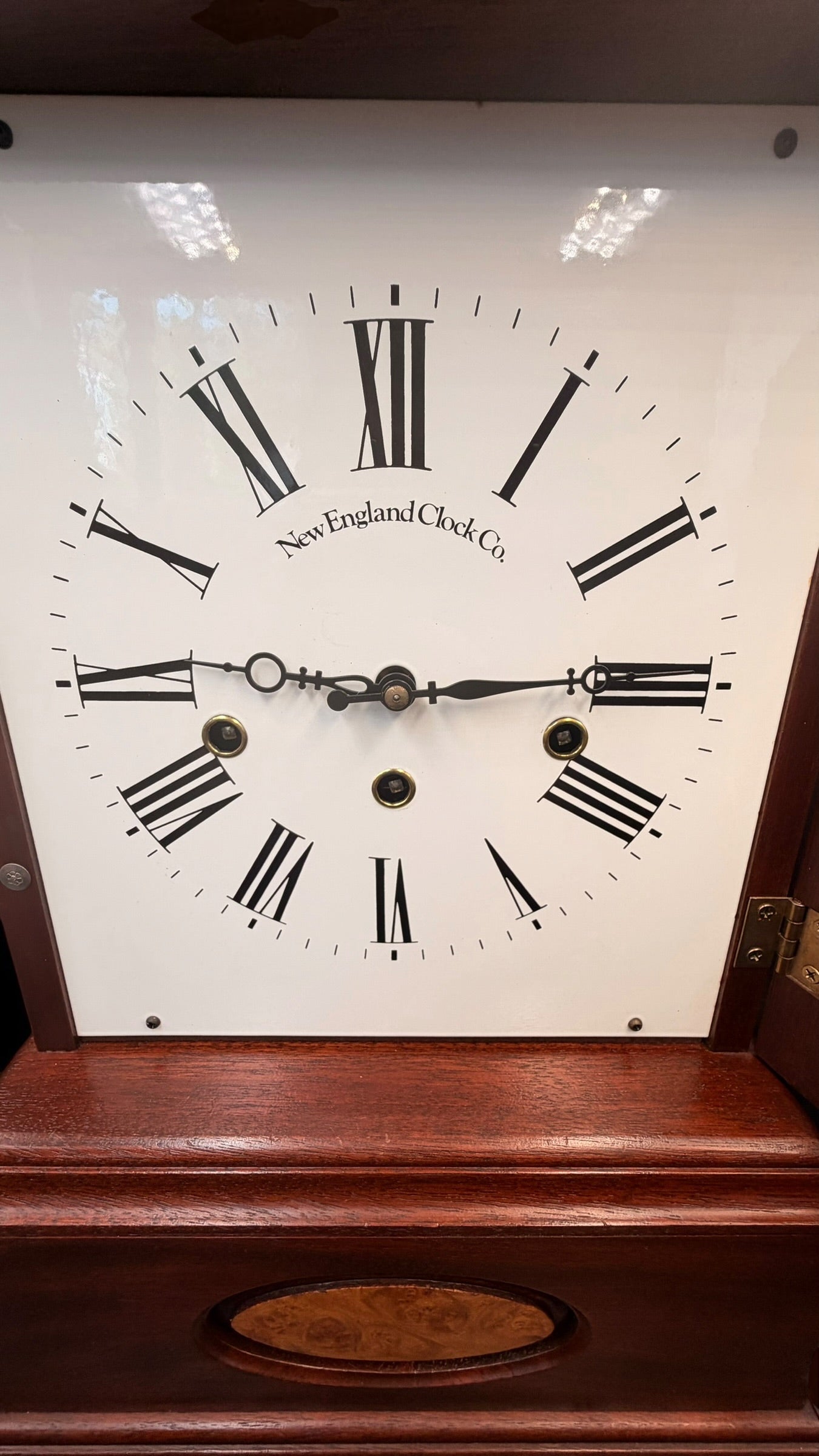 New England Clock Co Triple Chime Bracket Clock – German Hermle 1050 Mechanical Movement – Shelf Clock