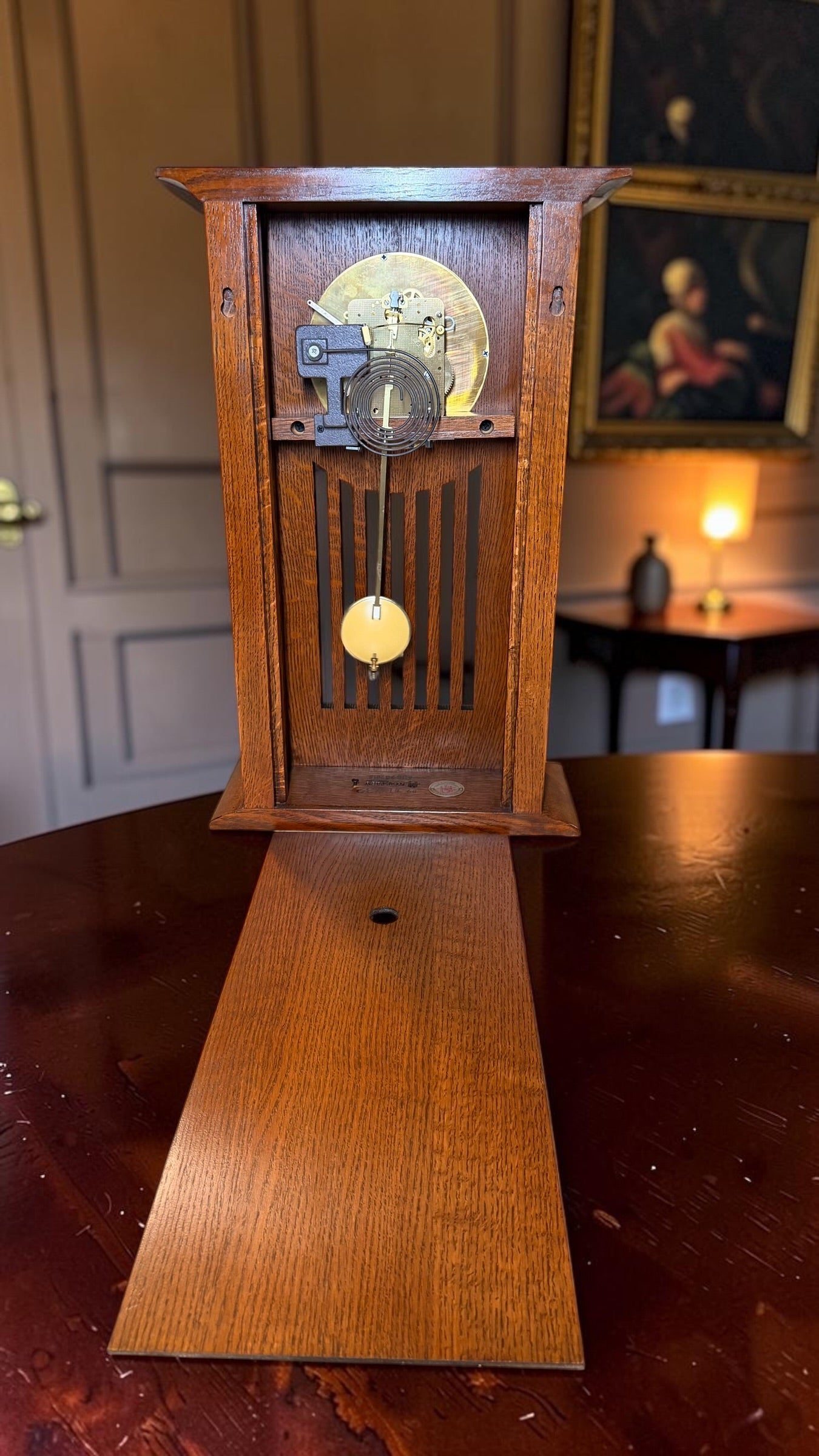 Stickley Wedding Mantel Clock | Mission Oak Onondaga Hermle Mechanical Movement