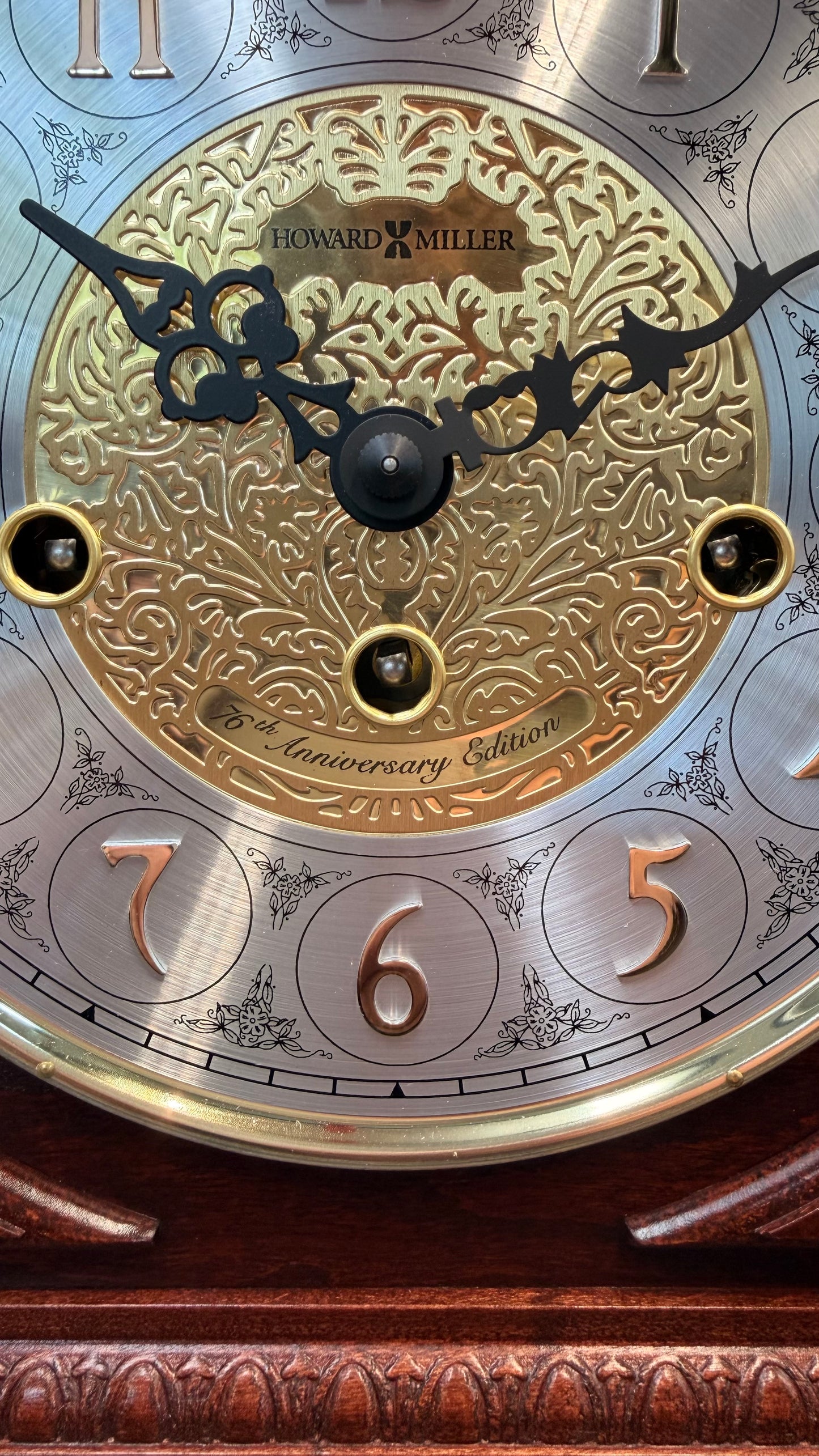 Howard Miller Barrett Mantel Clock – 76th Anniversary Edition – NOS – Kieninger German Mechanical Westminster Chime – Beveled Glass