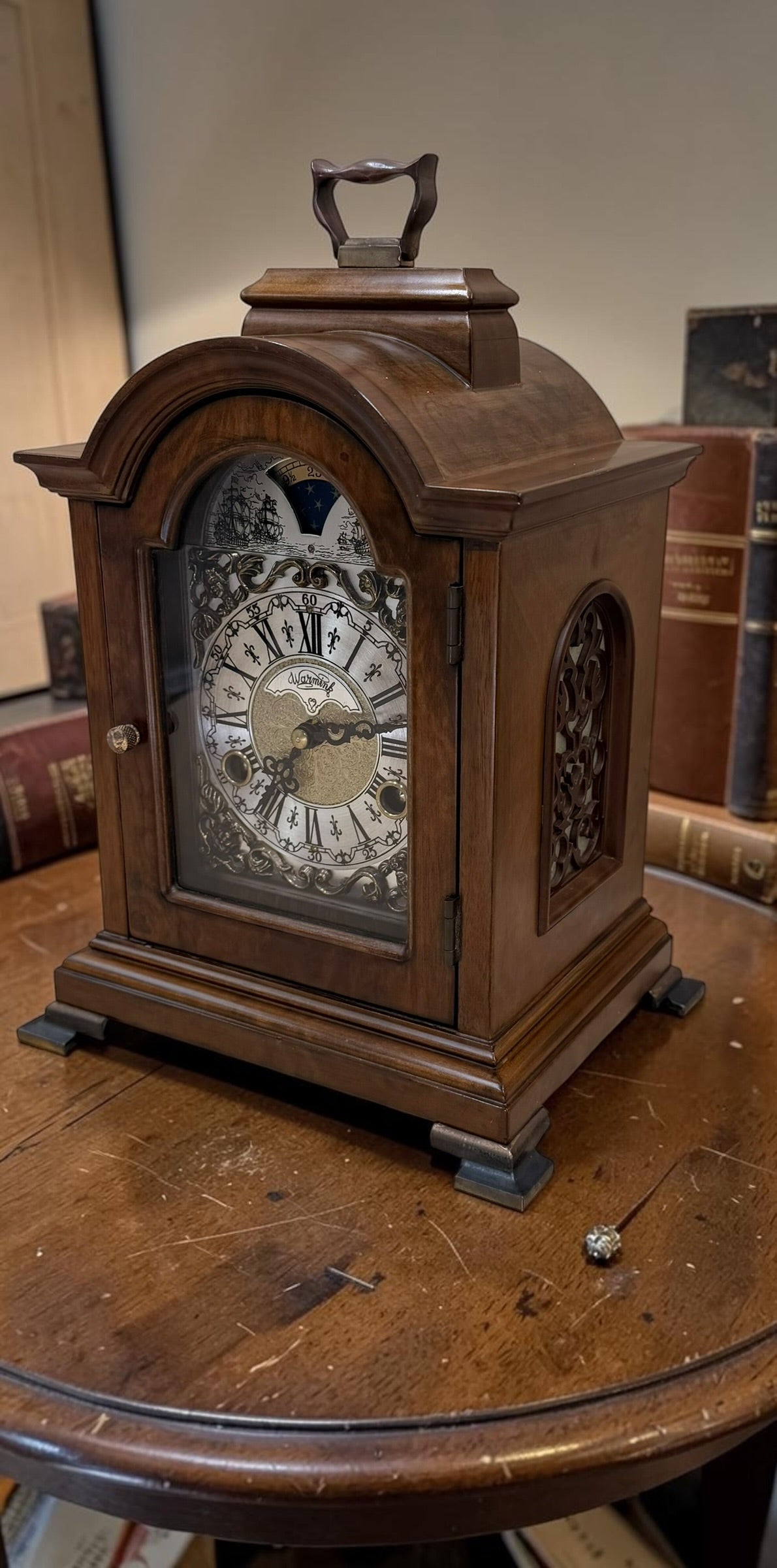 Warmink Wuba Dutch Bracket Clock – Moonphase Dial – Fully Serviced