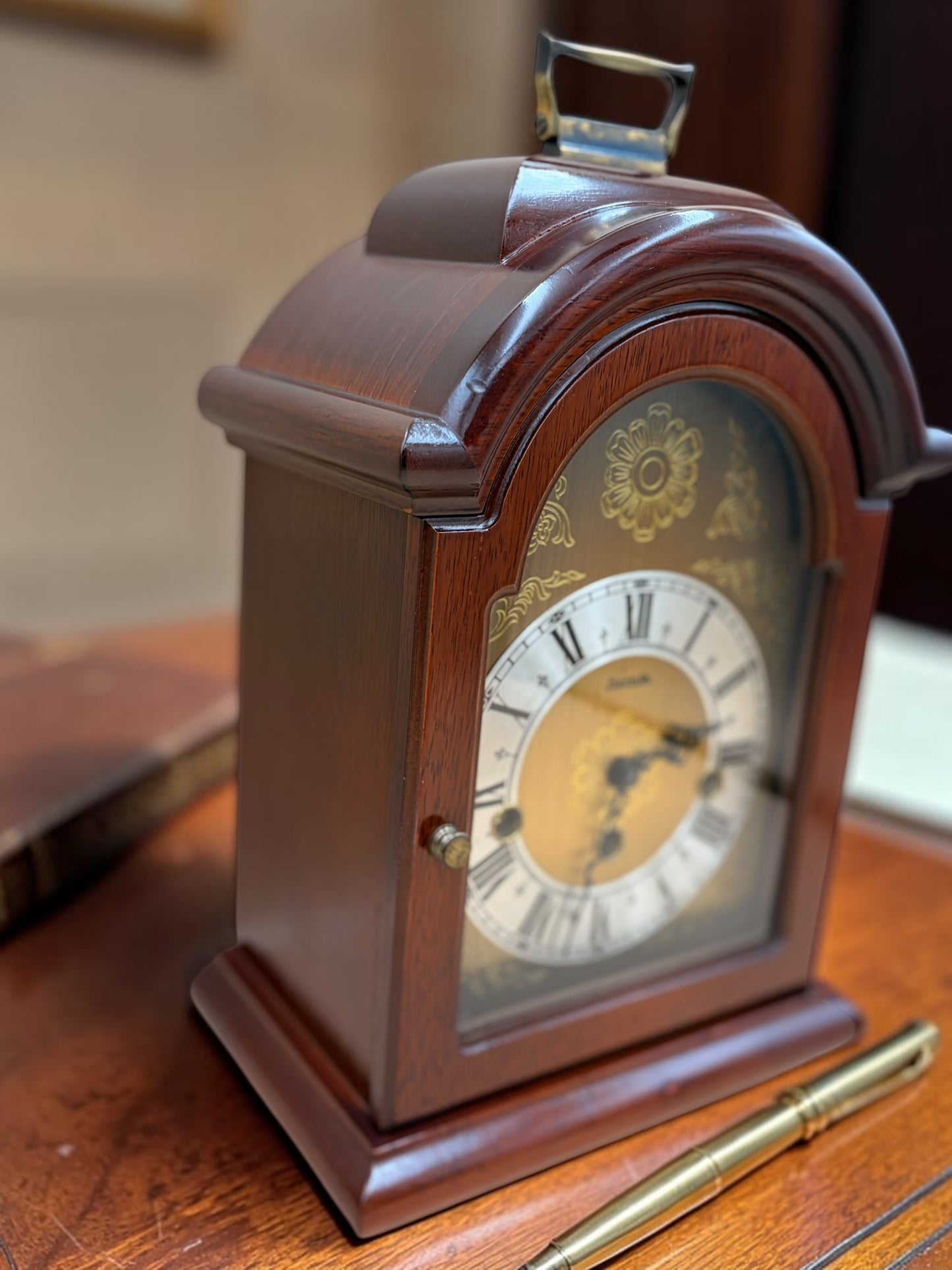 Vintage Hermle Westminster Mantel / Bracket Clock – West Germany – 8-Day Key Wind, 3-Train Chime & Strike – Serviced