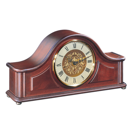 Hermle Tambour Mantel Clock Westminster Chime Mahogany - Acton