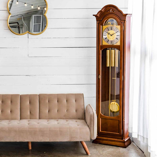 Hermle Floor Clock Moon Phase Walnut - Atherton