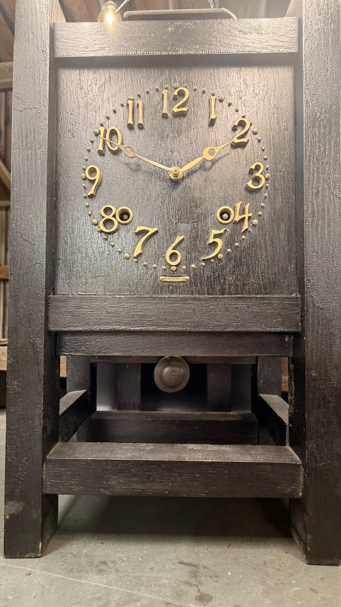 Antique Sessions Mission Style Mantel Clock – Arts & Crafts Wooden Case, Mechanical Time Strike