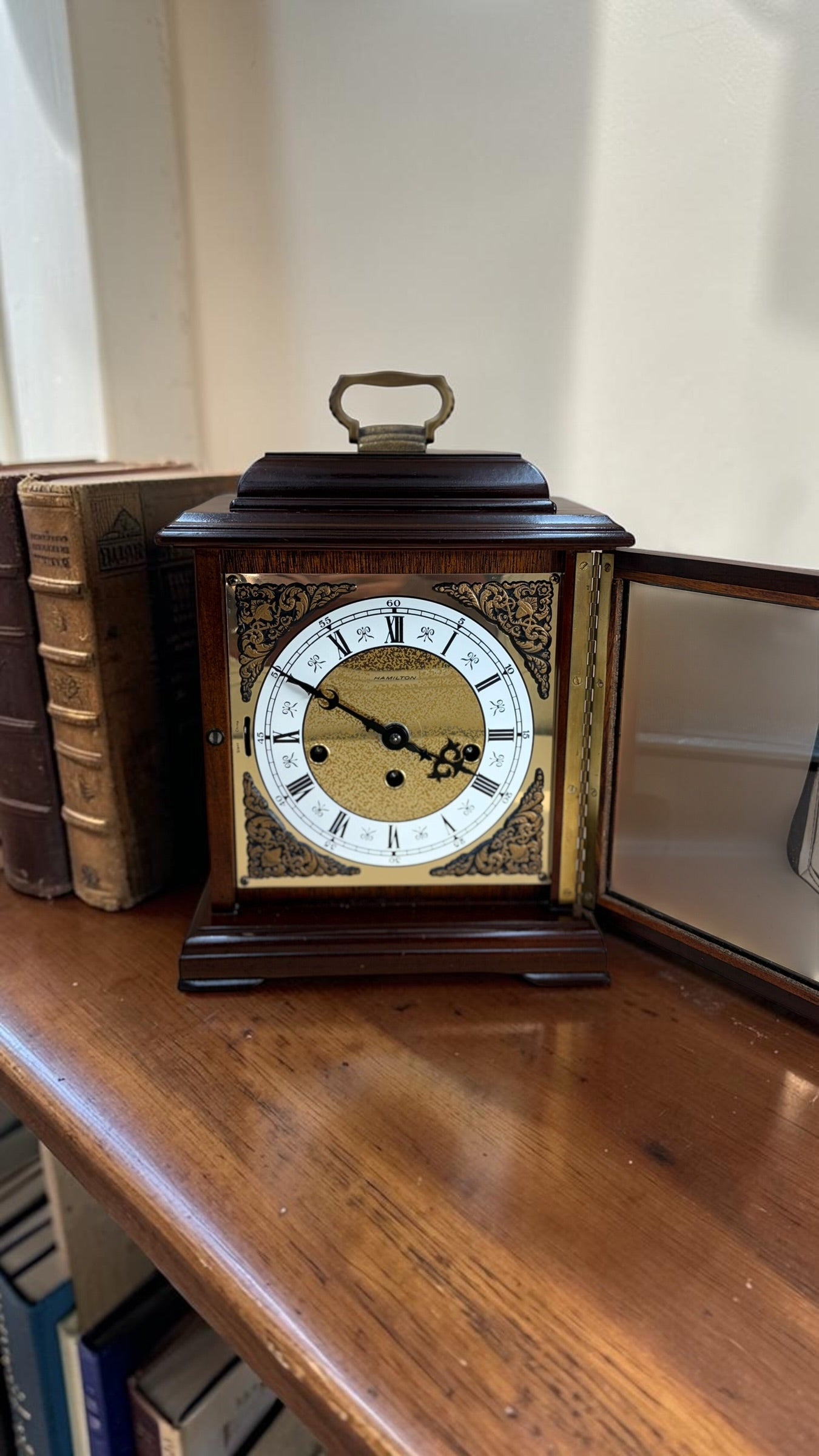 Vintage Hamilton Mechanical Mantel Clock – Westminster Chime – German Movement – Freshly Serviced