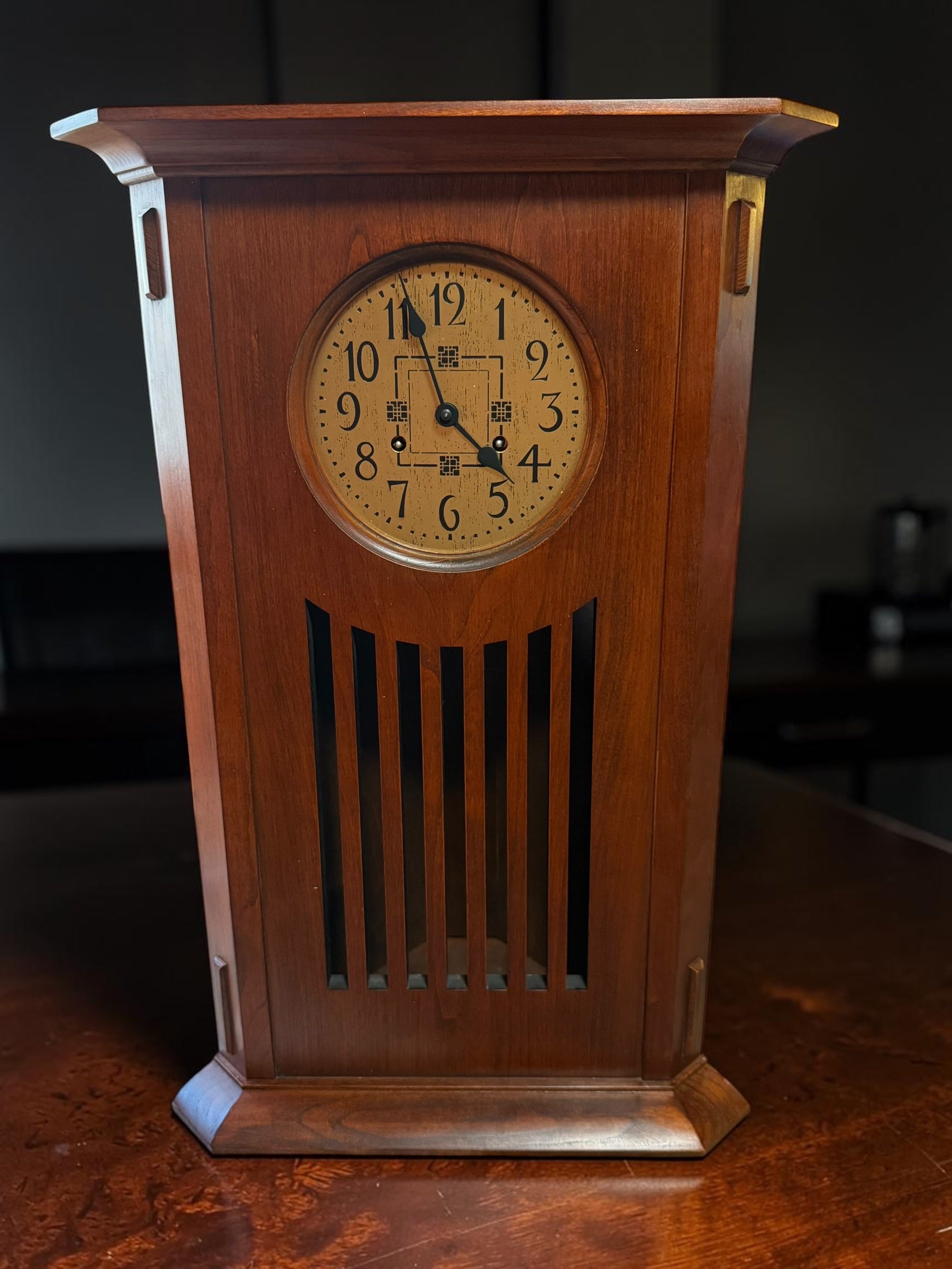 Stickley Wedding Corner Clock – Madison Cherry, Mission Arts Crafts (NOS)