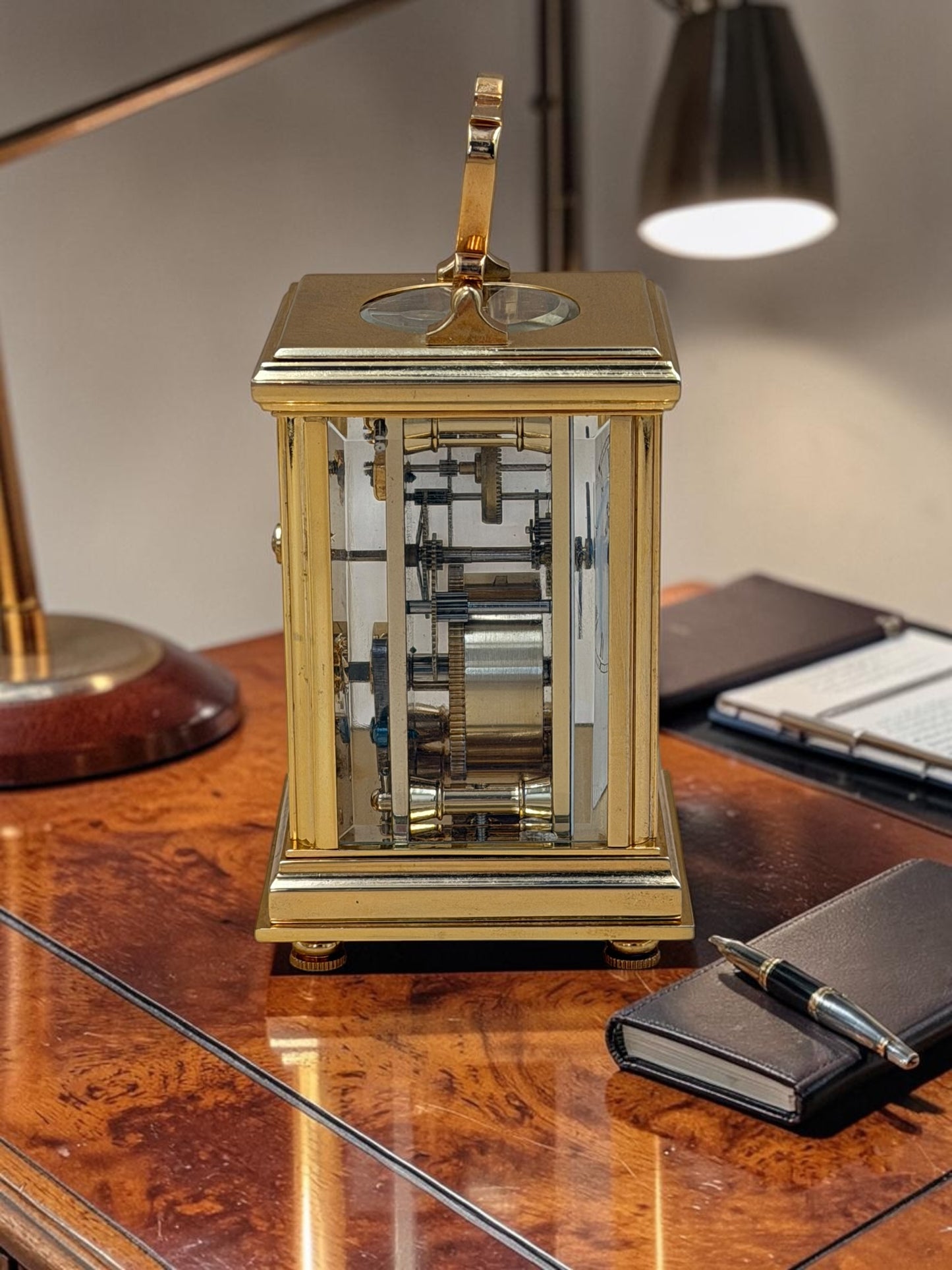 Vintage Sternreiter Brass Carriage Clock – German Mechanical Wind-Up Desk & Mantel Clock – Roman Dial Collectible