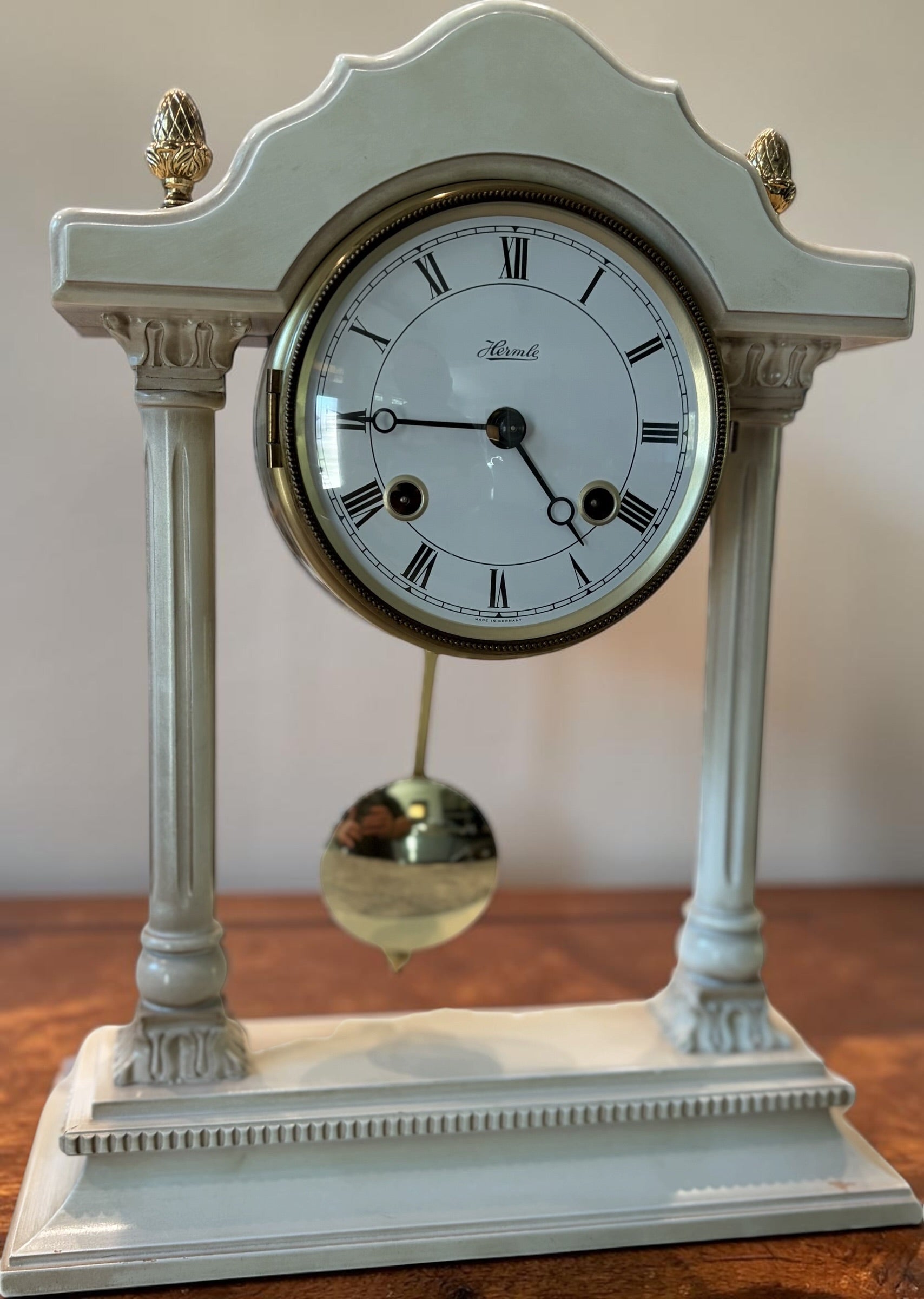 Hermle Portico Mantel Clock – German 8-Day Key Wind Bim Bam Strike