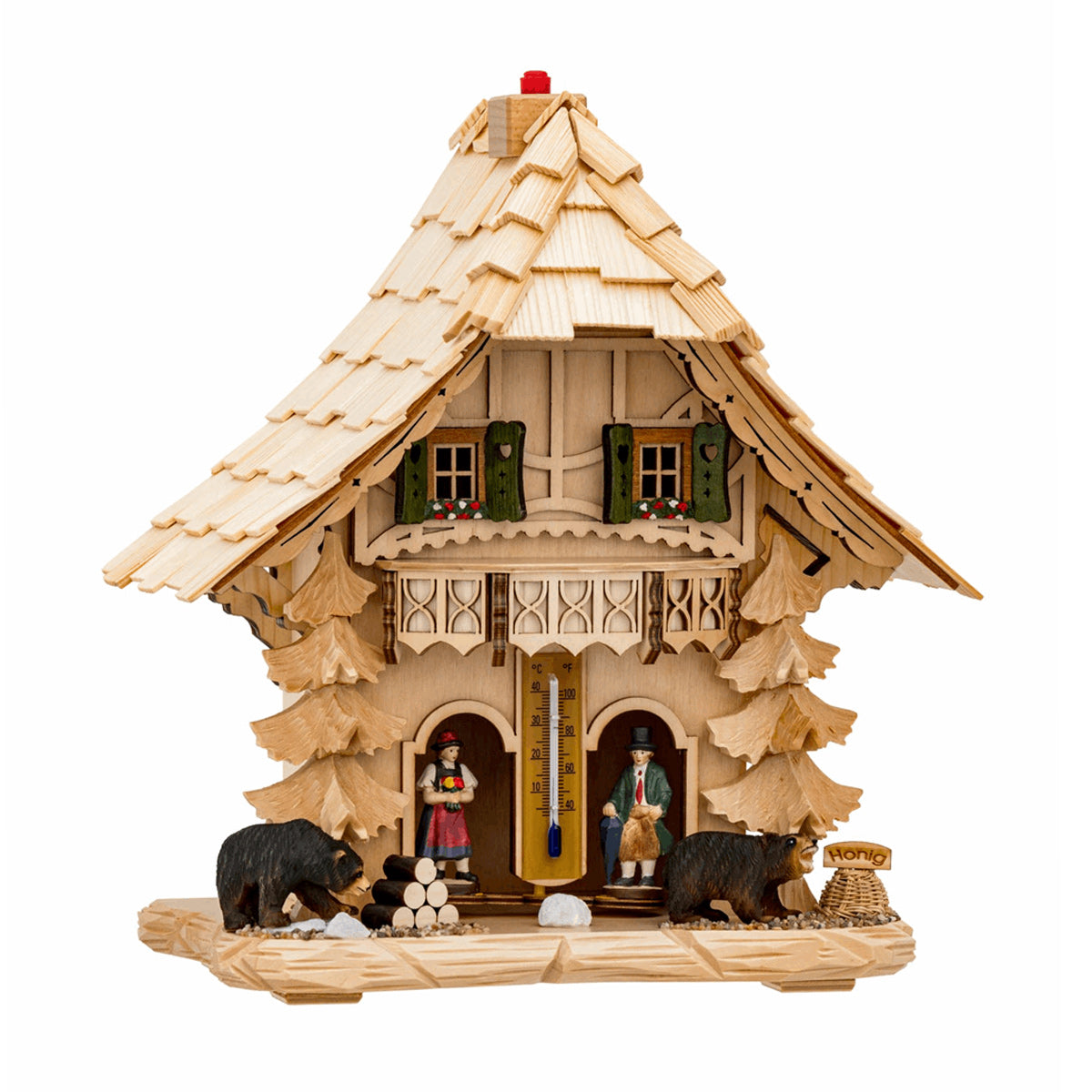Trenkle Barind Bear Weather House with Thermometer