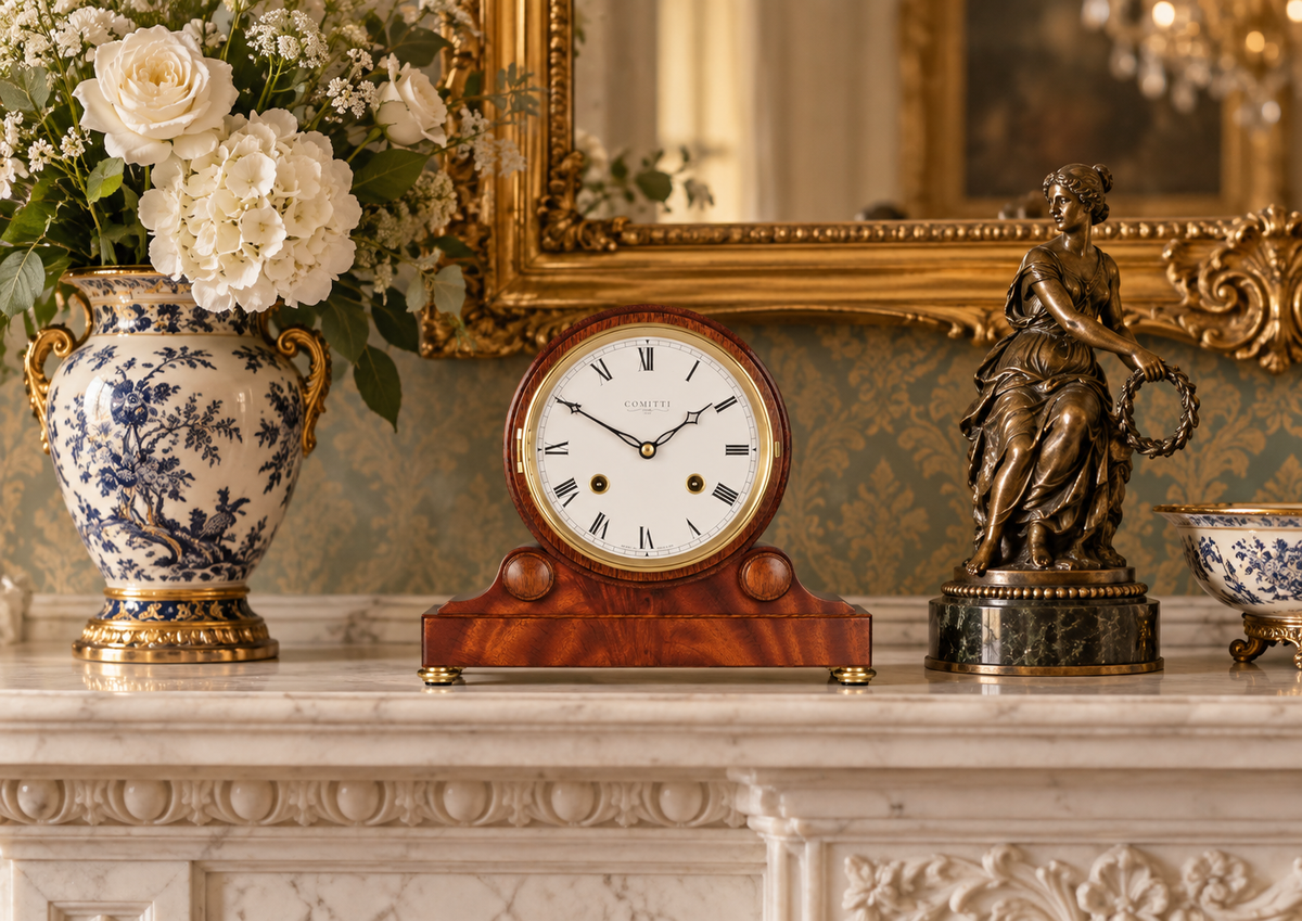 The Barrell Mantel Clock – Mahogany, Bell Strike