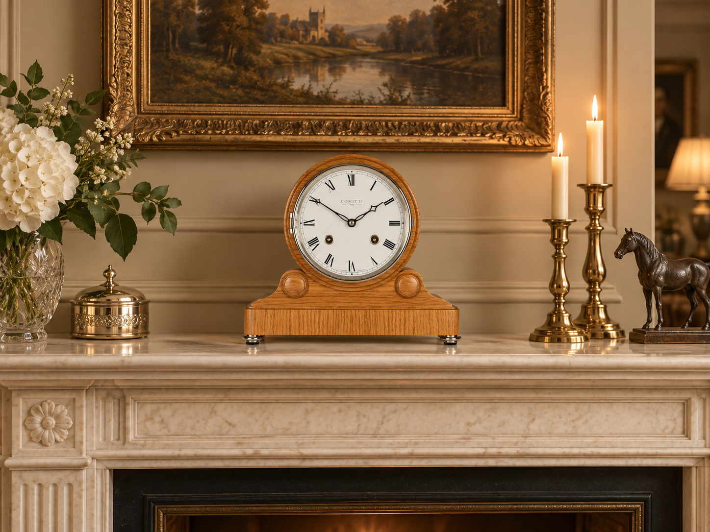 The Barrell Mantel Clock – Oak, Bell Strike