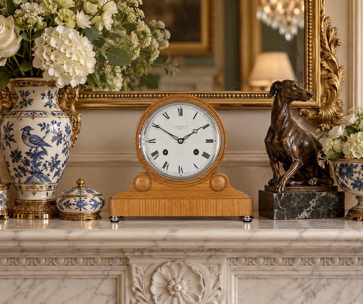 The Barrell Mantel Clock – Oak, Bell Strike