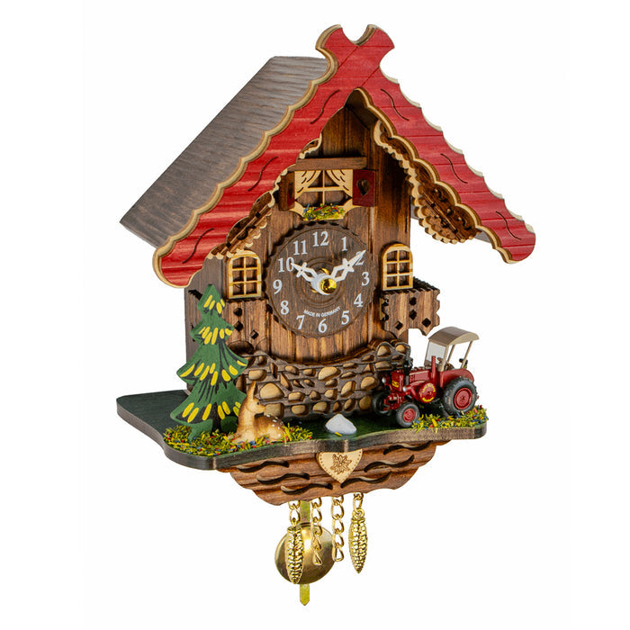 Trenkle Bauer German cuckoo clock with red tractor and deer