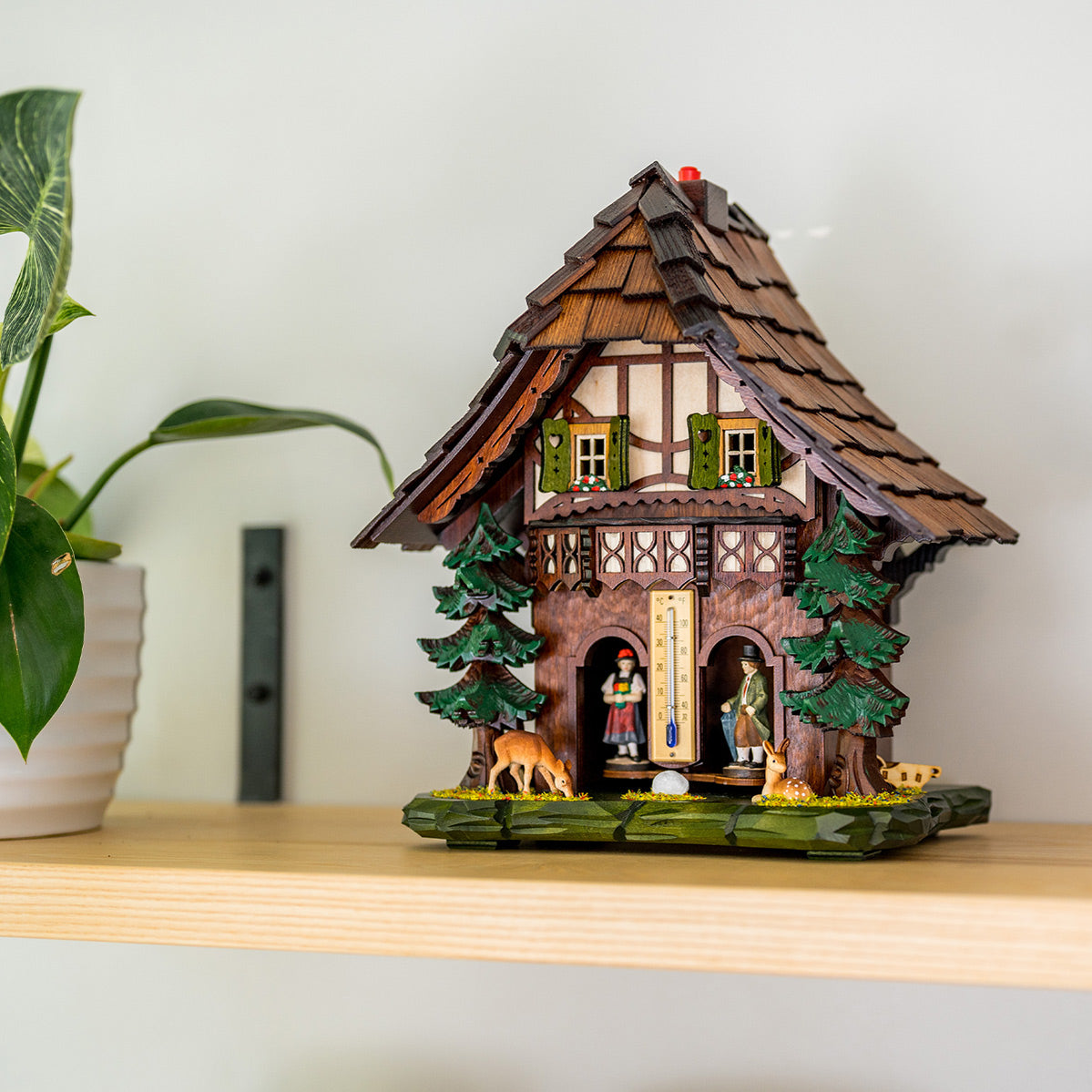 Trenkle Bavaria Carved Weather House with Thermometer - view 2