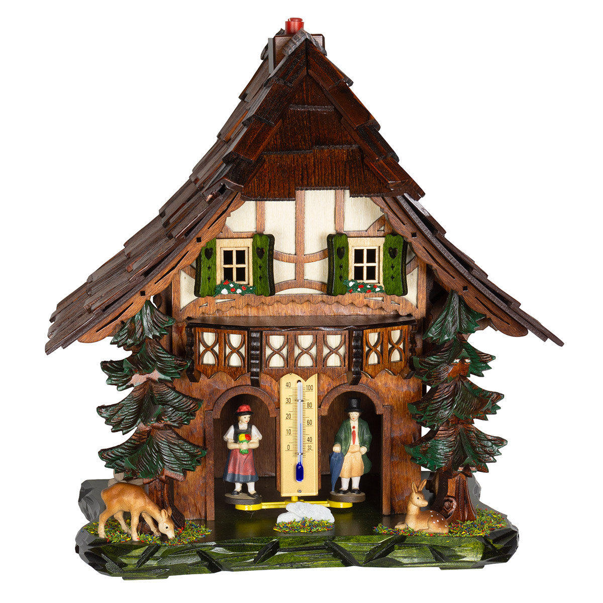 Trenkle Bavaria Carved Weather House with Thermometer