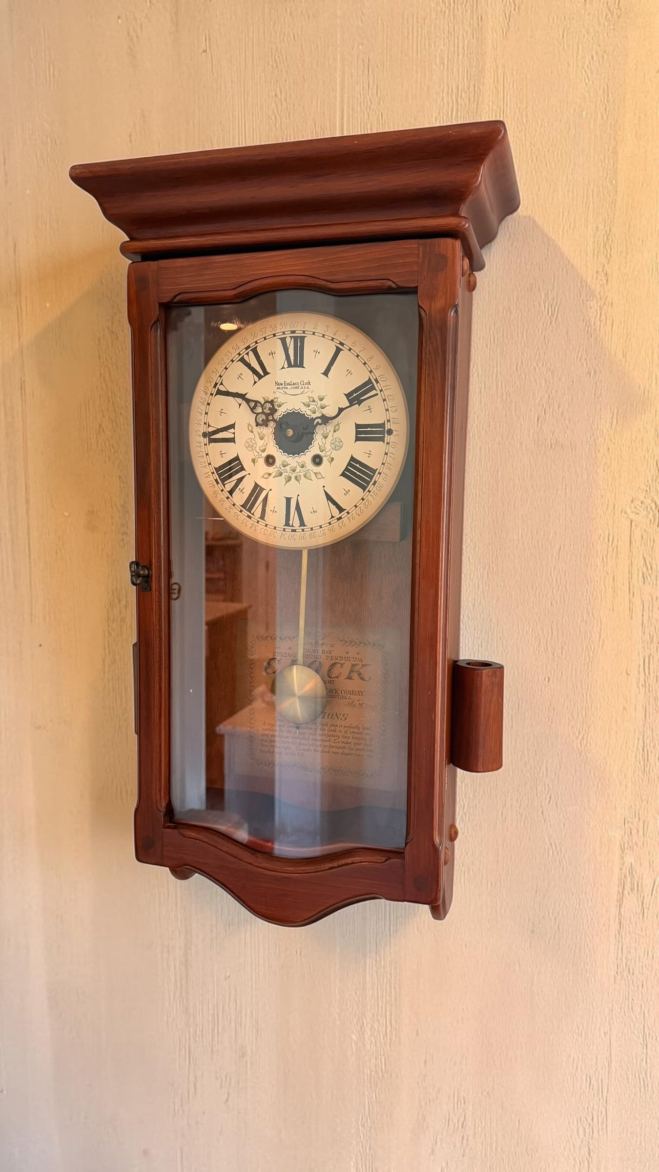 Vintage New England Clock Wall Clock – 8 Day Spring Wound Bim Bam Chime
