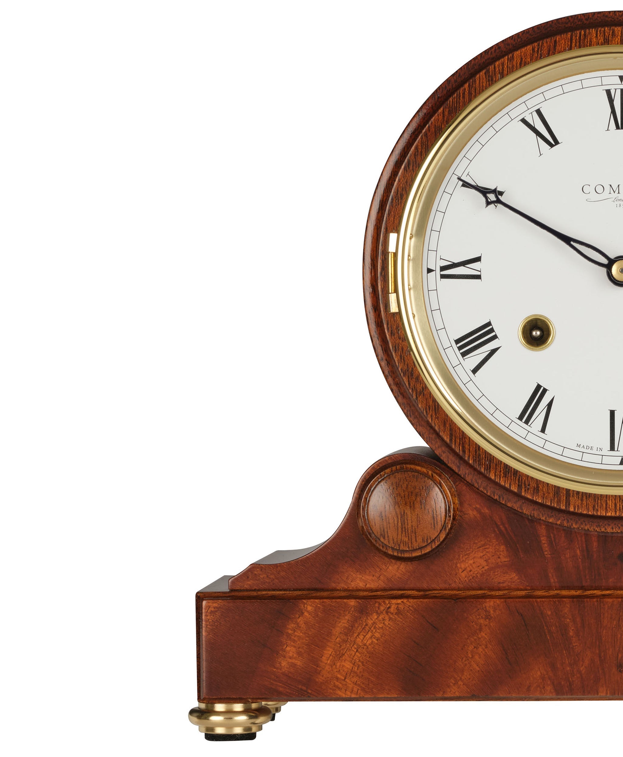 Comitti The Barrell Mantel Clock – Mahogany, Bell Strike – product view 3