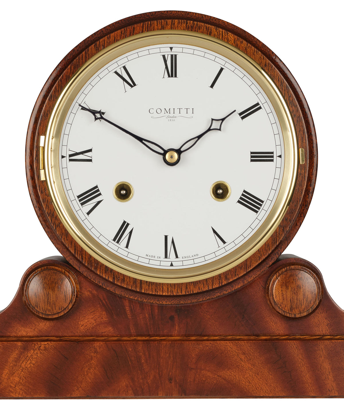 Comitti The Barrell Mantel Clock – Mahogany, Bell Strike – product view 5