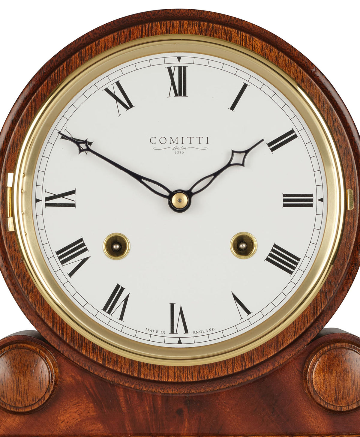 Comitti The Barrell Mantel Clock – Mahogany, Bell Strike – product view 2