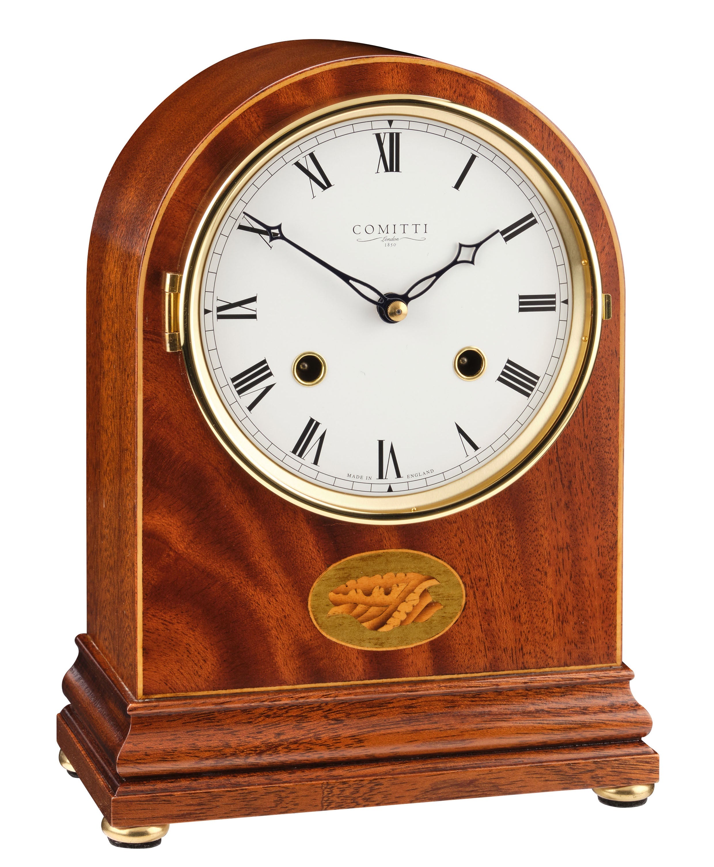 Comitti The Regency Arch-Top Mantel Clock – Mahogany, Bell Strike – product view 7