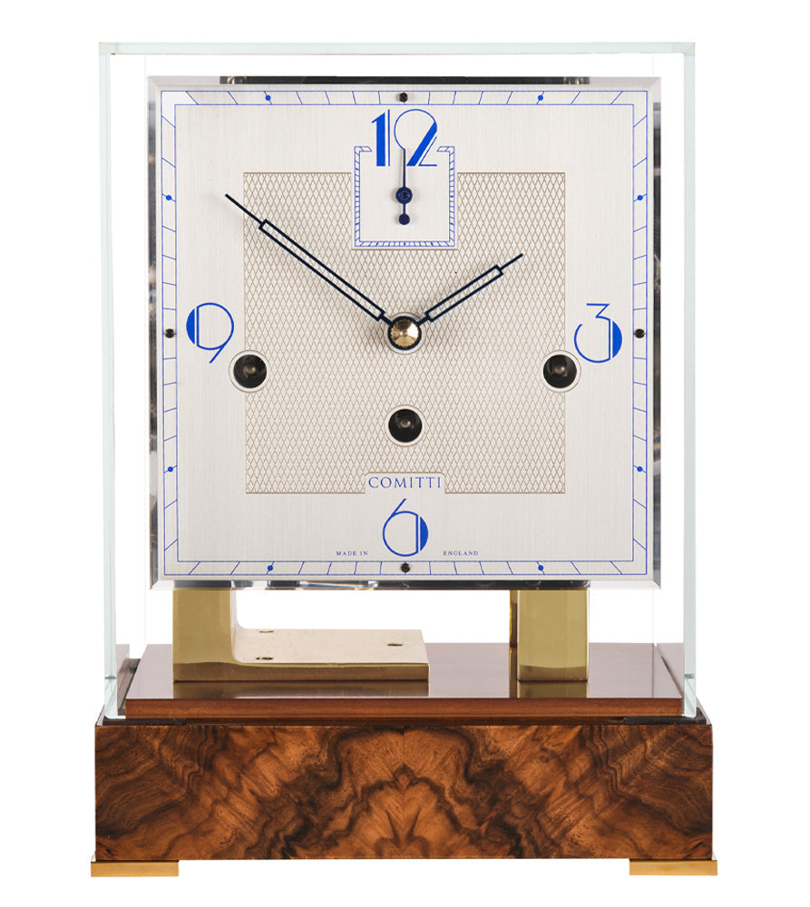 Comitti The Stratford – Burr Walnut & Brass – front view