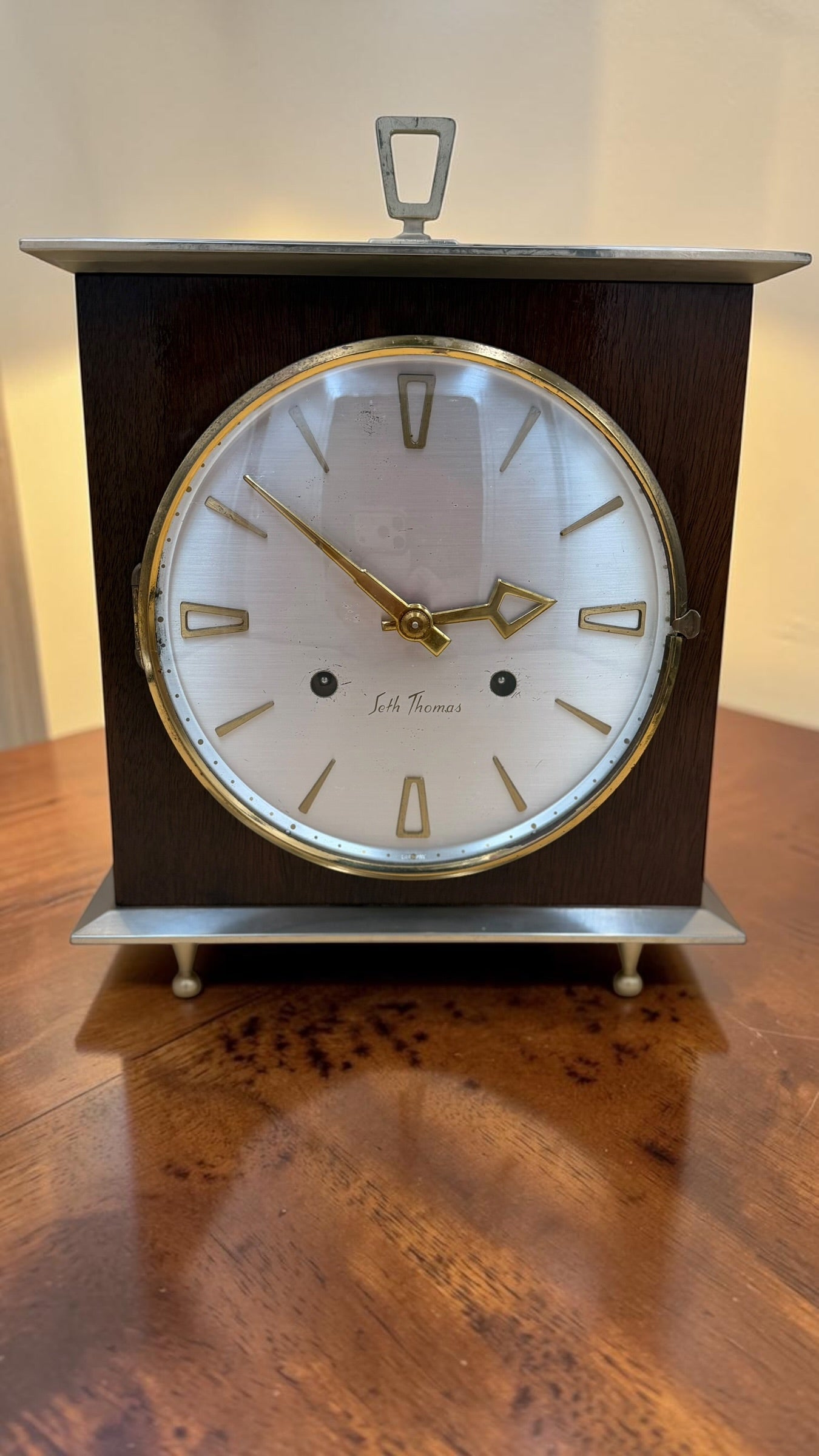 Vintage Seth Thomas Mantel Clock – Mid-Century Modern, German Movement