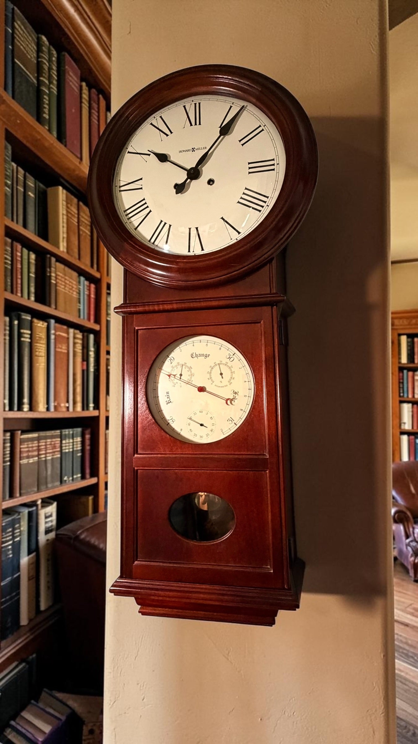 Howard Miller Lawyer Wall Clock - Executive Mechanical Timepiece - Kieninger Movement - Bim Bam Chime