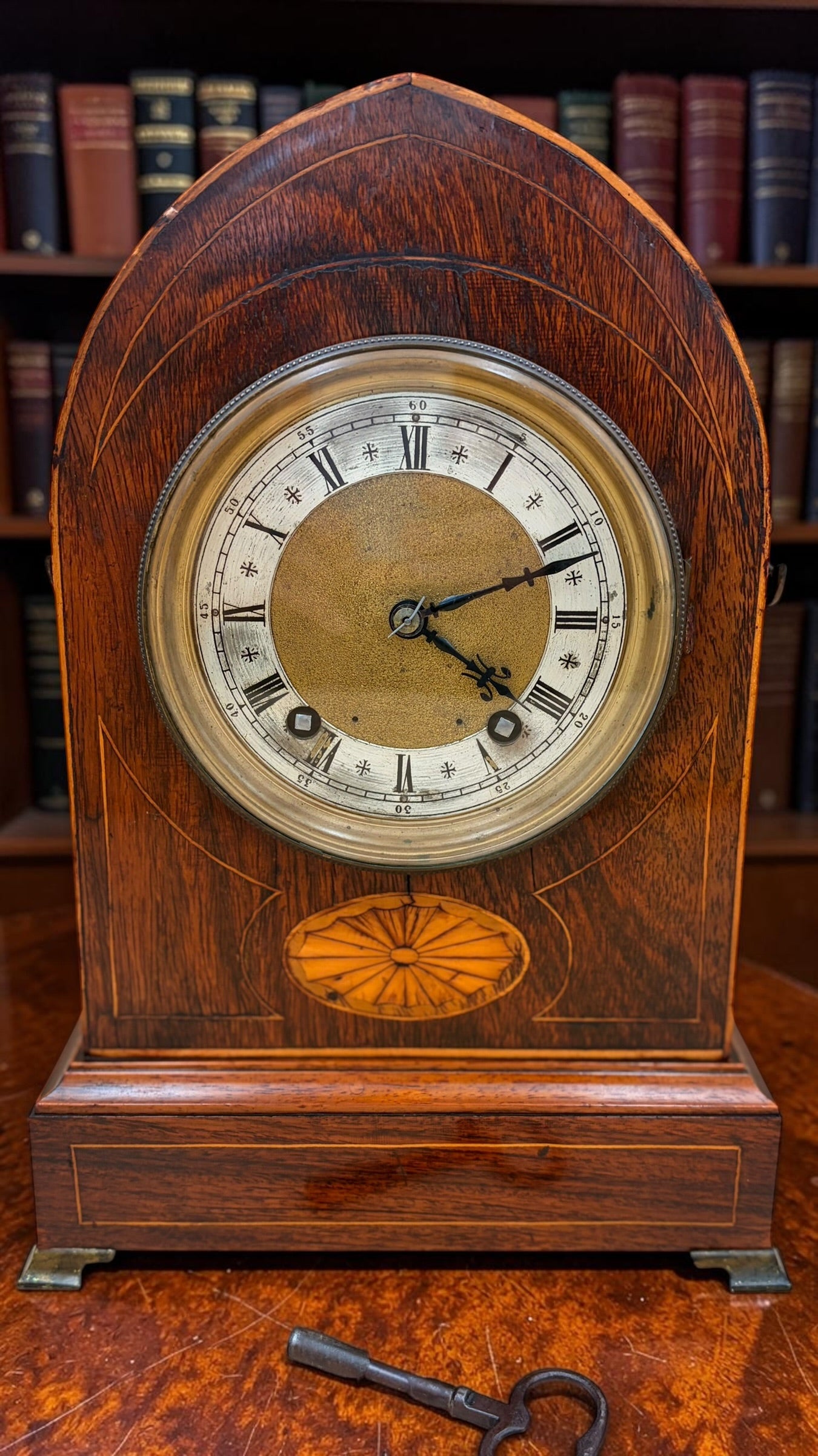 Antique Winterhalder & Hofmeier Gothic Arch Mantel Clock c.1890s — Bim-Bam Quarter Strike — German