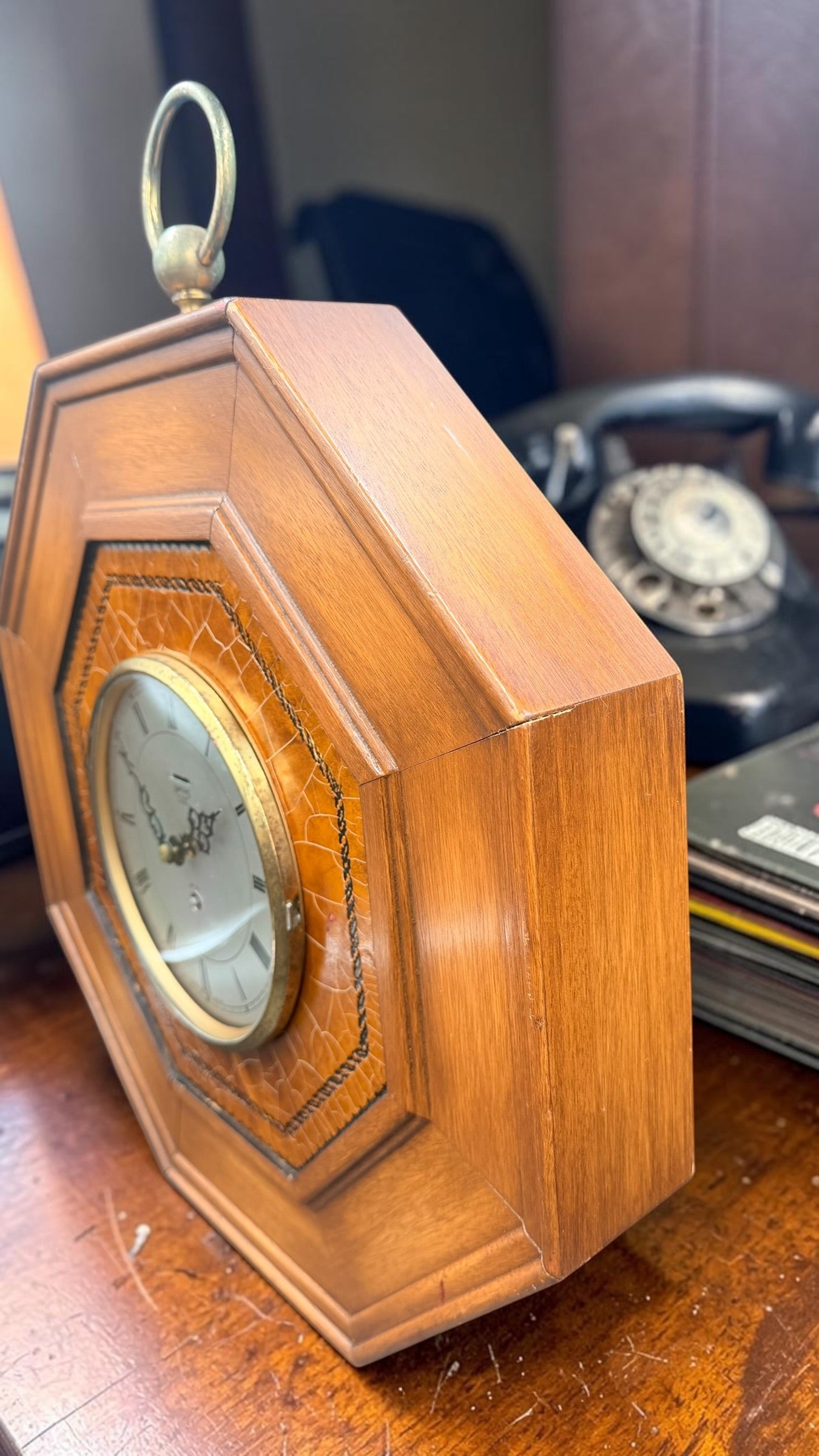 1955 Smiths Wall Clock – Mid-Century Octagonal Case, Mechanical 8-Day Movement
