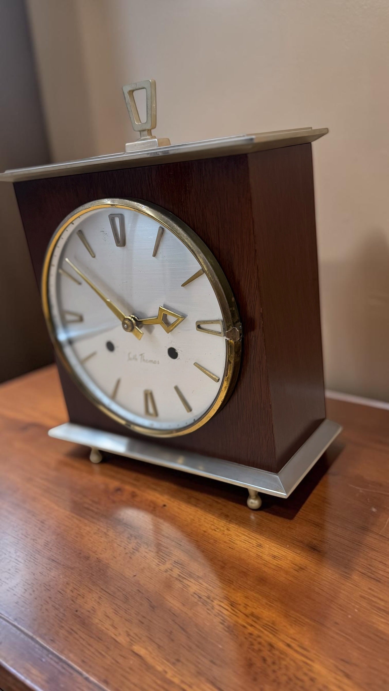 Vintage Seth Thomas Mantel Clock – Mid-Century Modern, German Movement