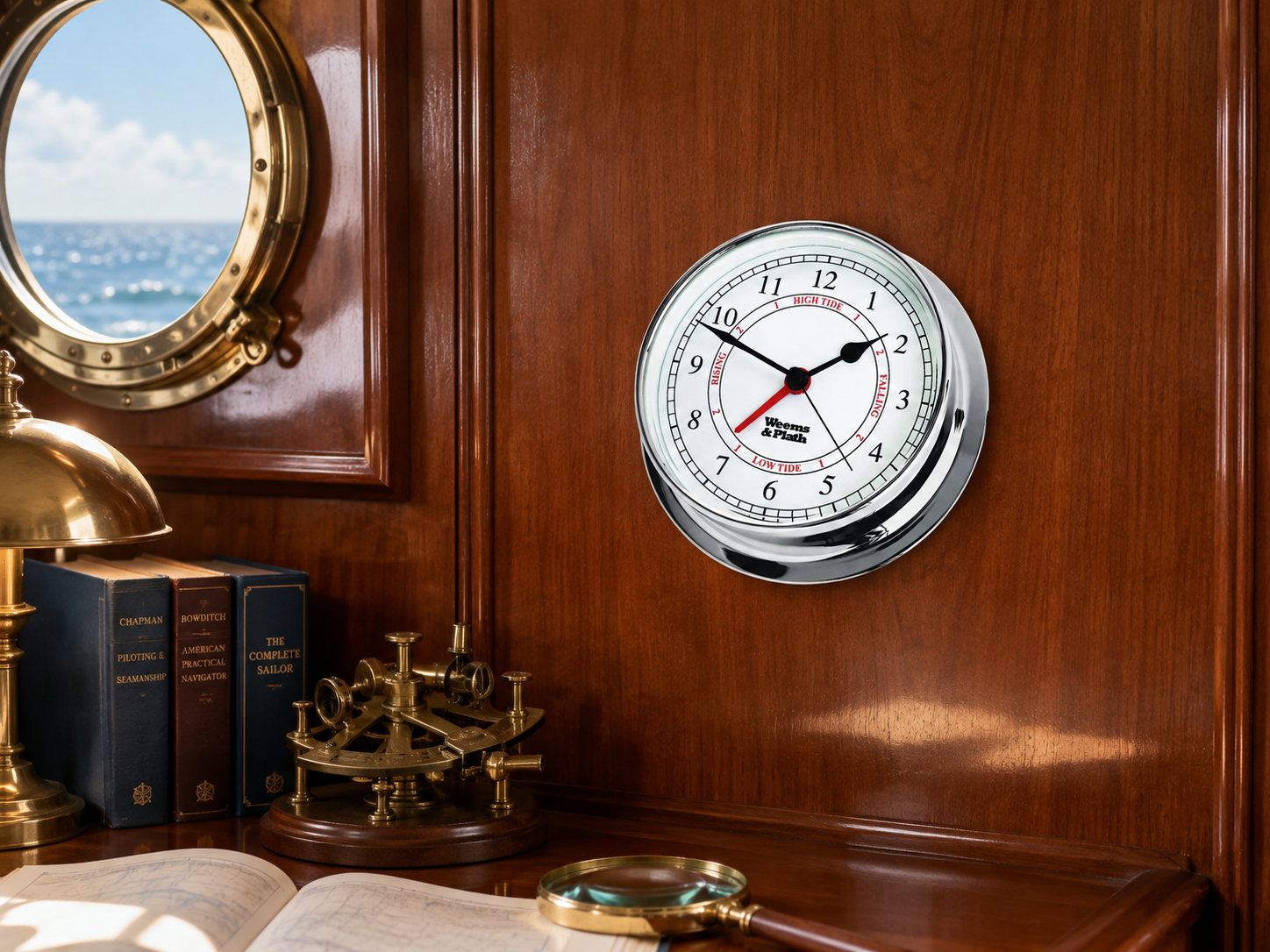 Weems & Plath Chrome Endurance 125 Time & Tide Clock