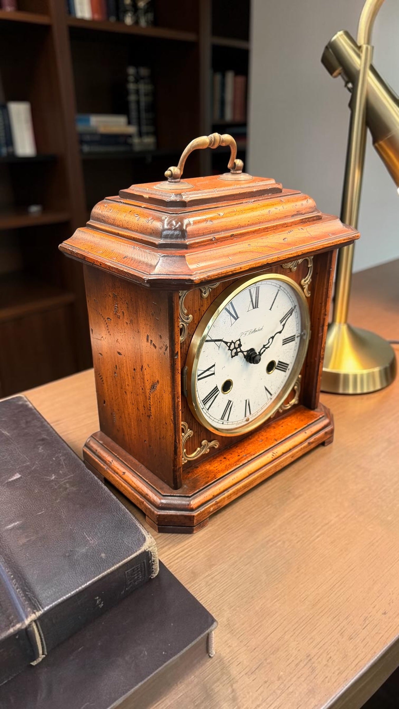 Antique P.F. Bollenbach Mantel Clock – Mechanical Wind Up Clock