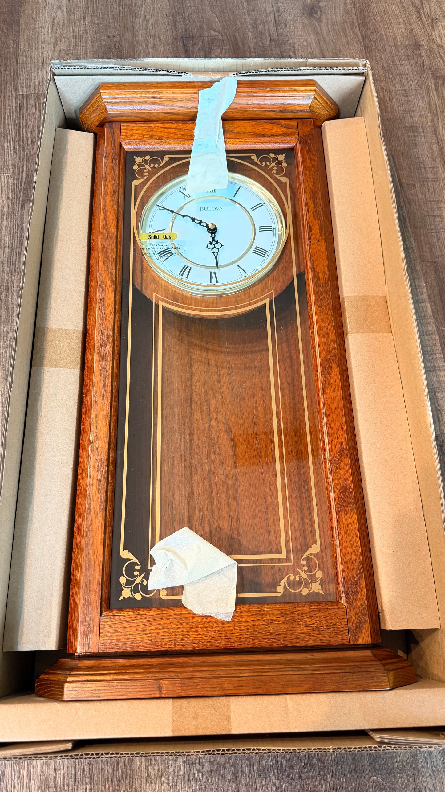 Bulova Cirrus Westminster Chime Pendulum Wall Clock – New Old Stock Oak Case