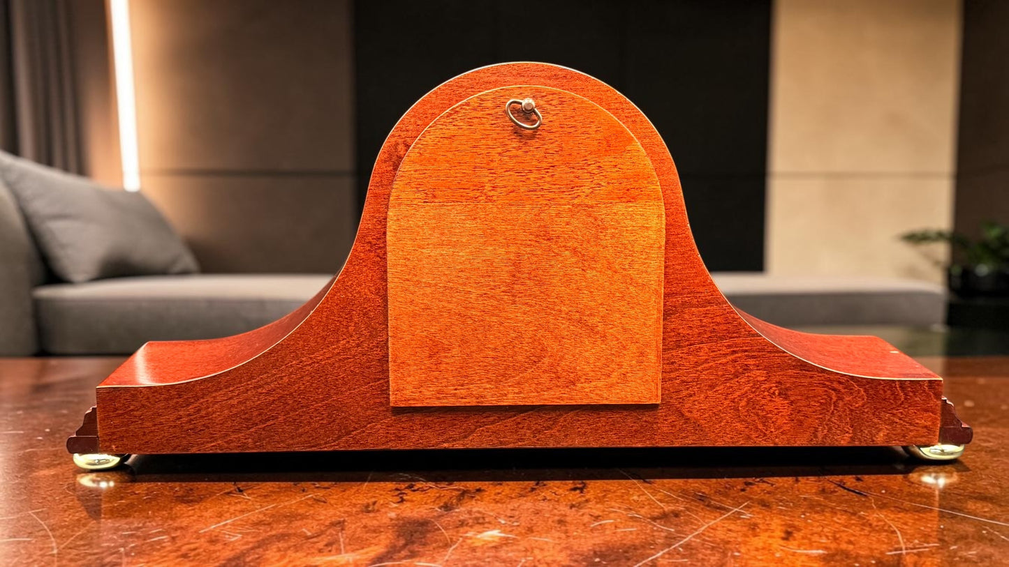 Howard Miller Ambassador 630-169 Mantel Clock – Mechanical Westminster Chime – German Hermle Movement – Key Wind – Burl Wood Tambour