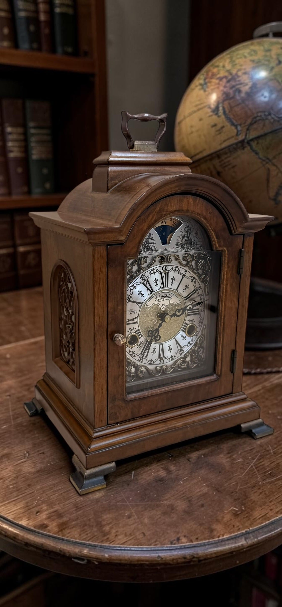 Warmink Wuba Dutch Bracket Clock – Moonphase Dial – Fully Serviced
